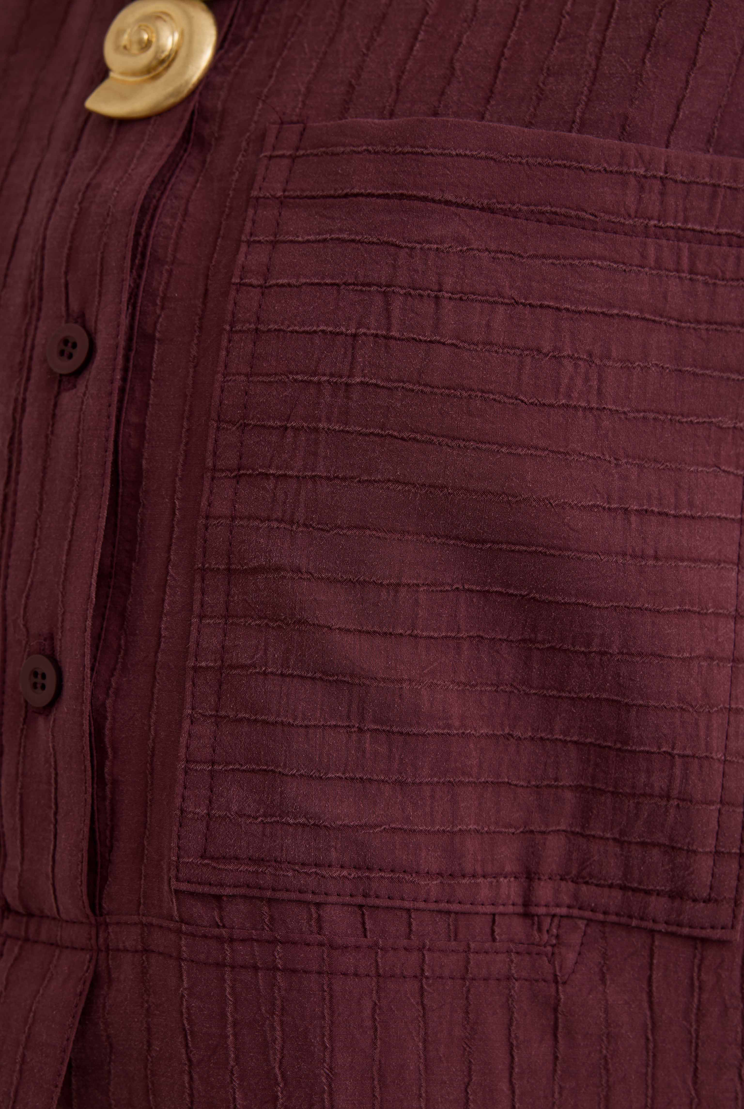 Striped Textured Tunic Bordeaux - 5