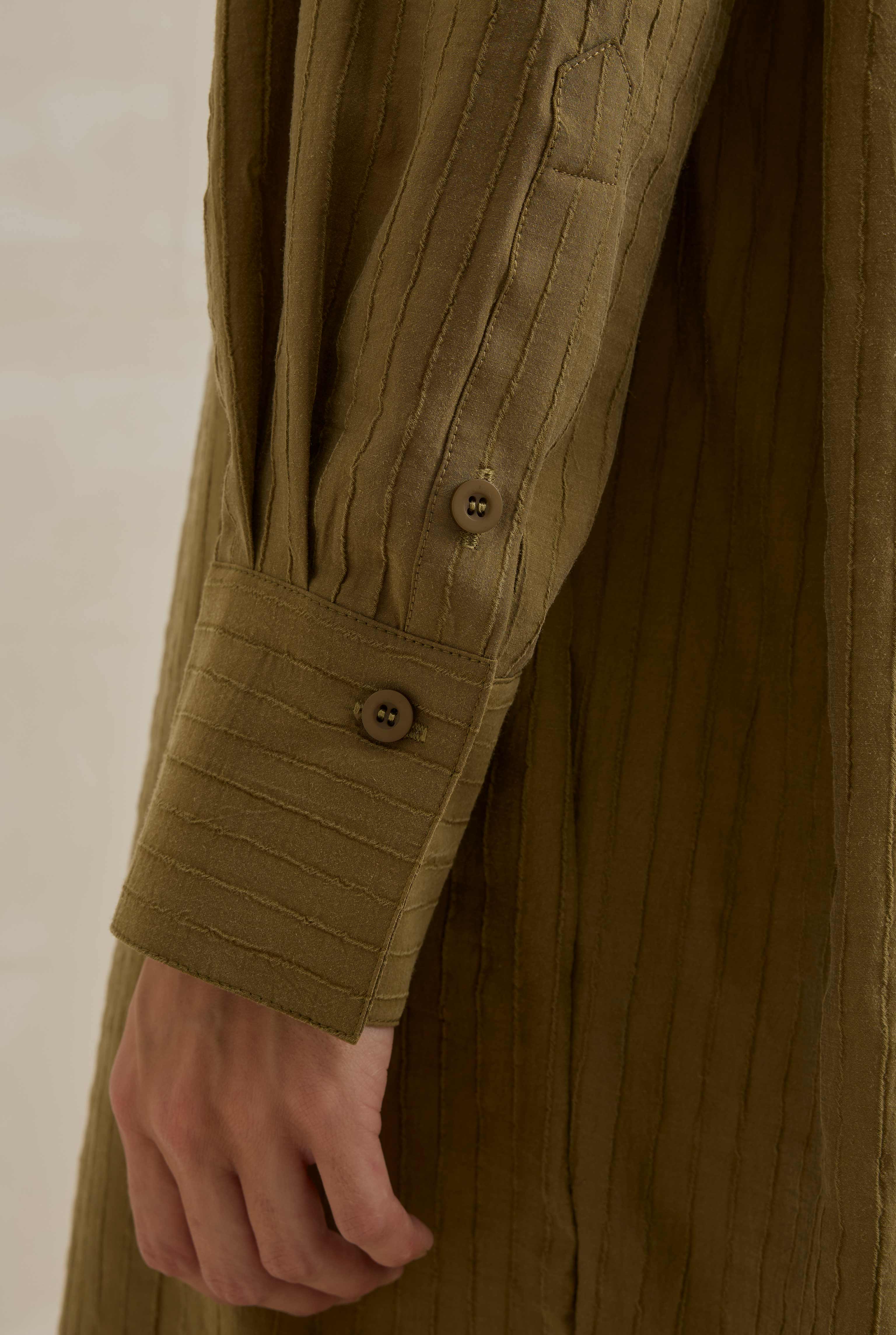 Çizgi Dokulu Tunik Olive - 5