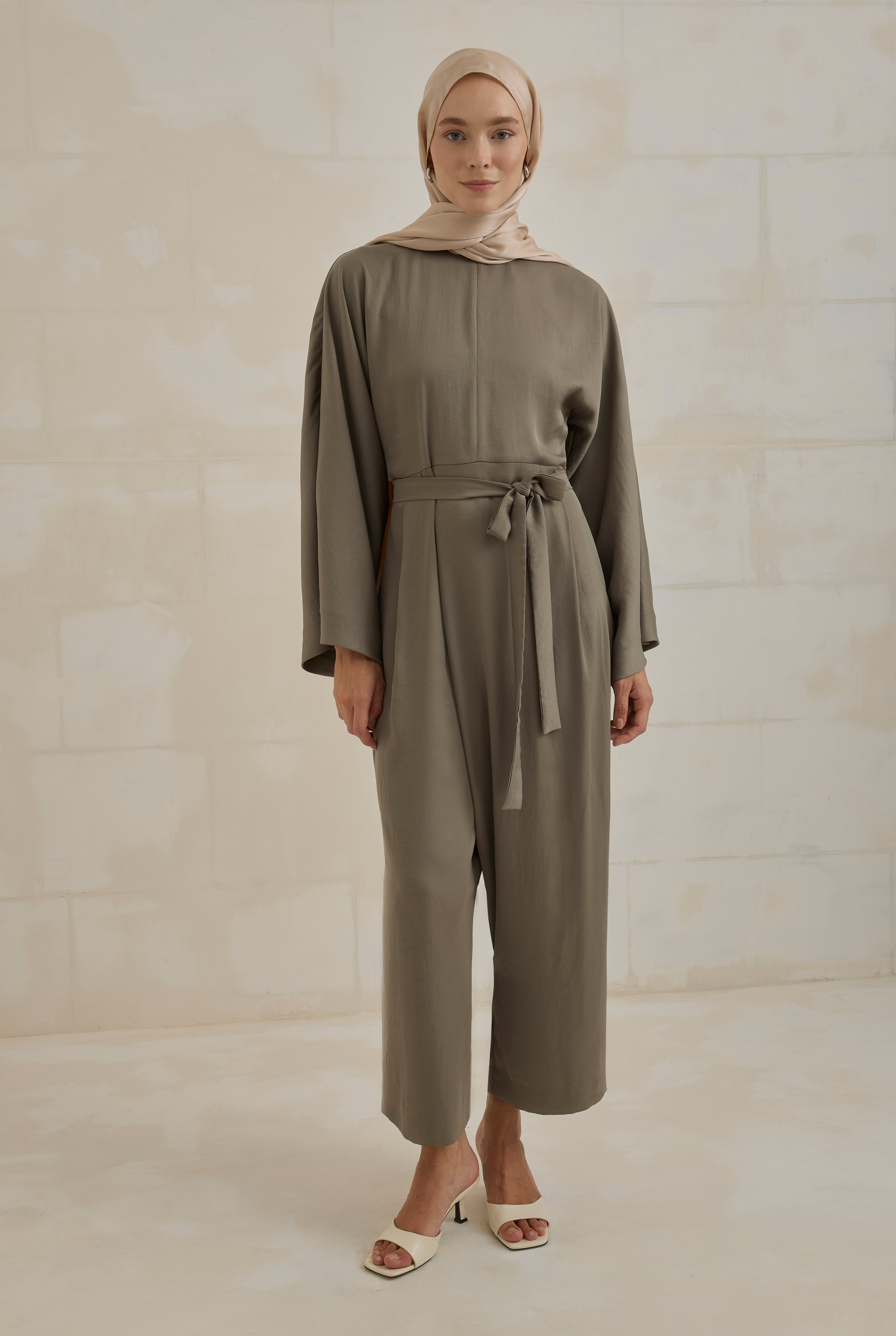 Flowy Harem Jumpsuit Moss Green - 3