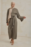 Flowy Harem Jumpsuit Moss Green 