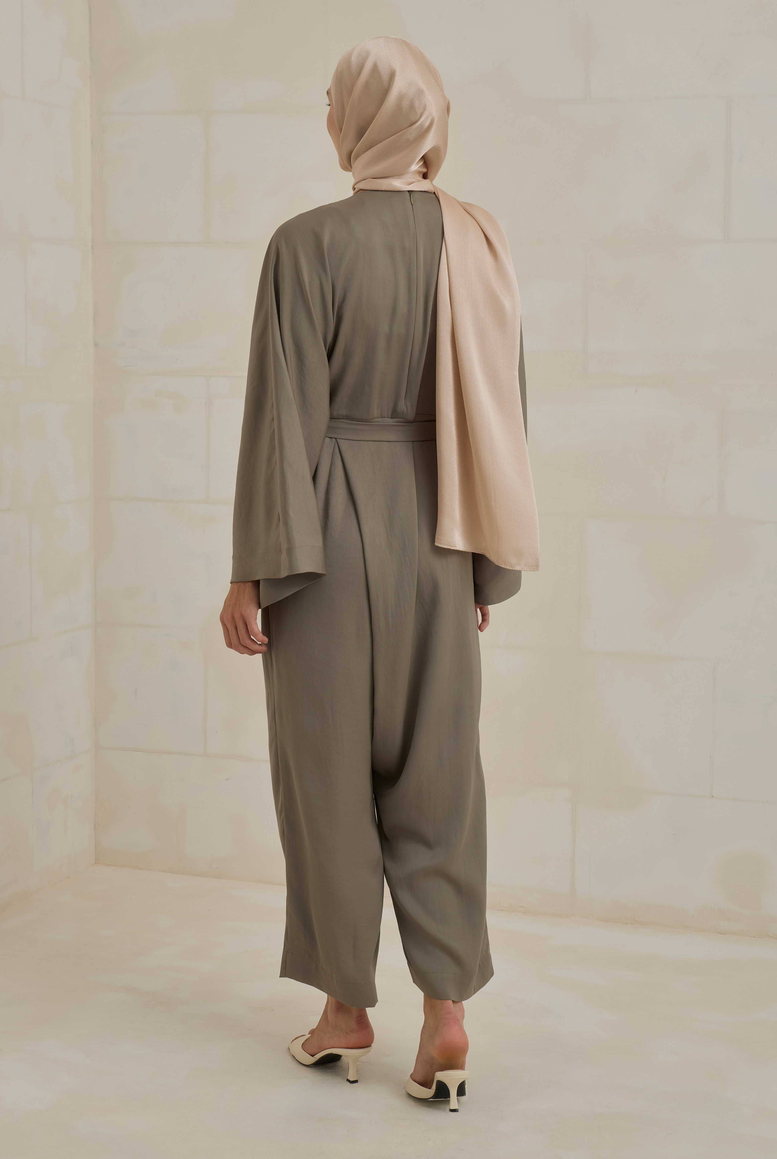 Flowy Harem Jumpsuit Moss Green - 5