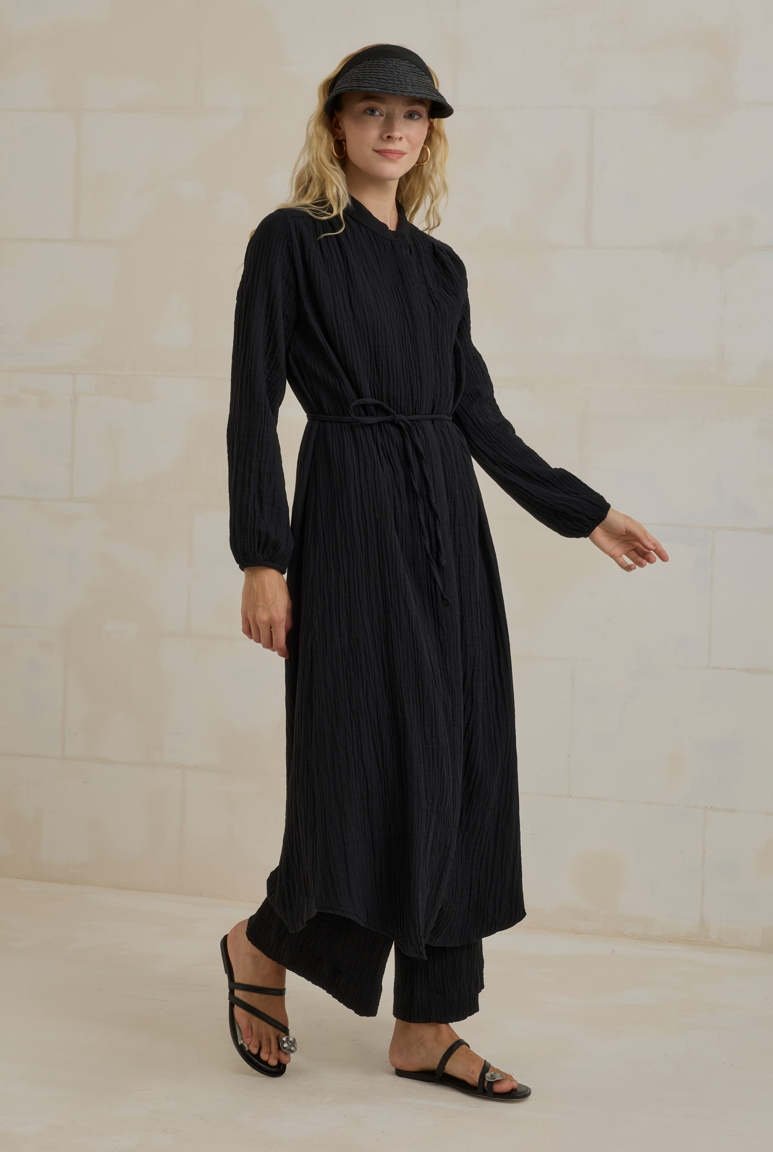 Long Muslin Shirt Black - 3