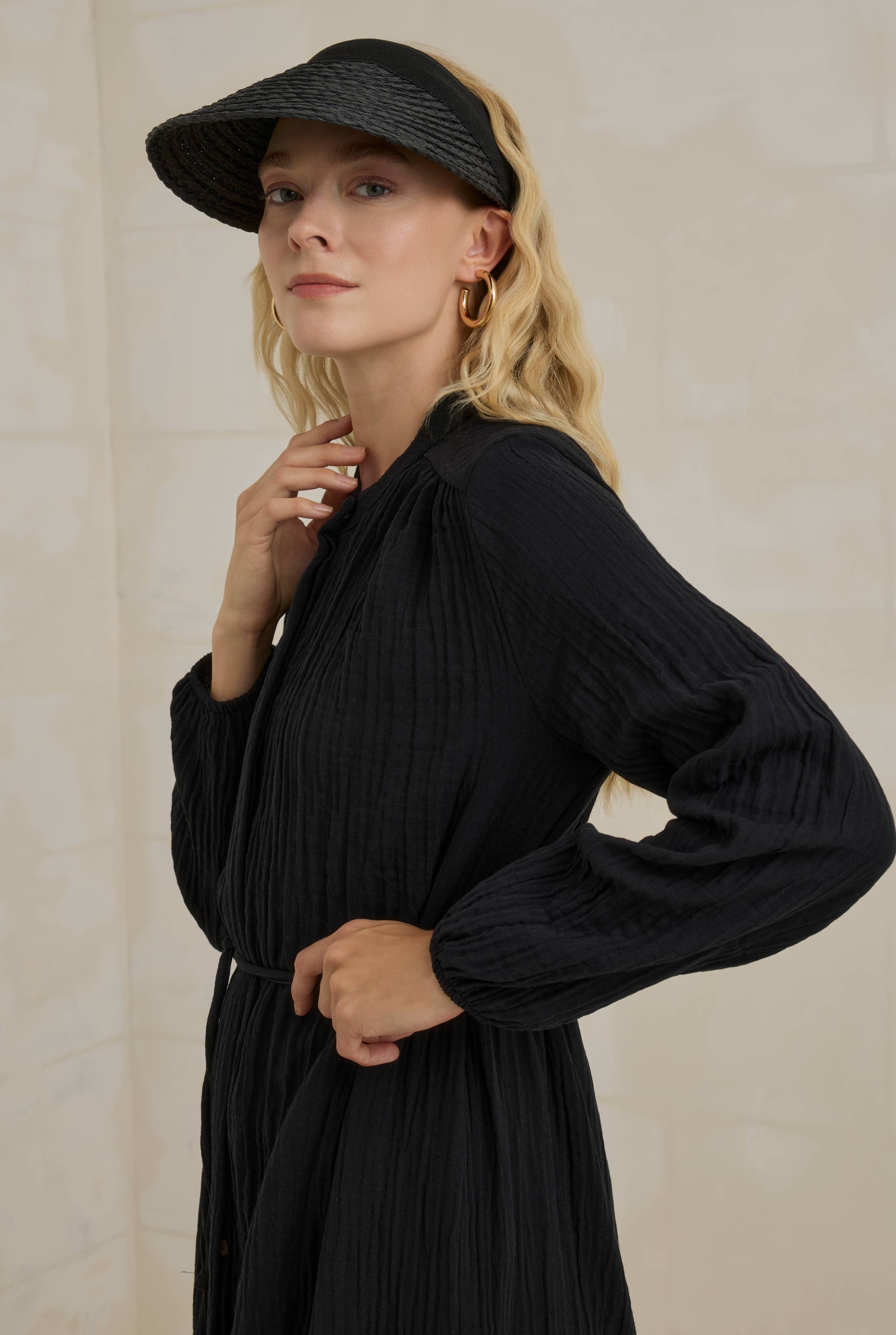 Long Muslin Shirt Black - 4