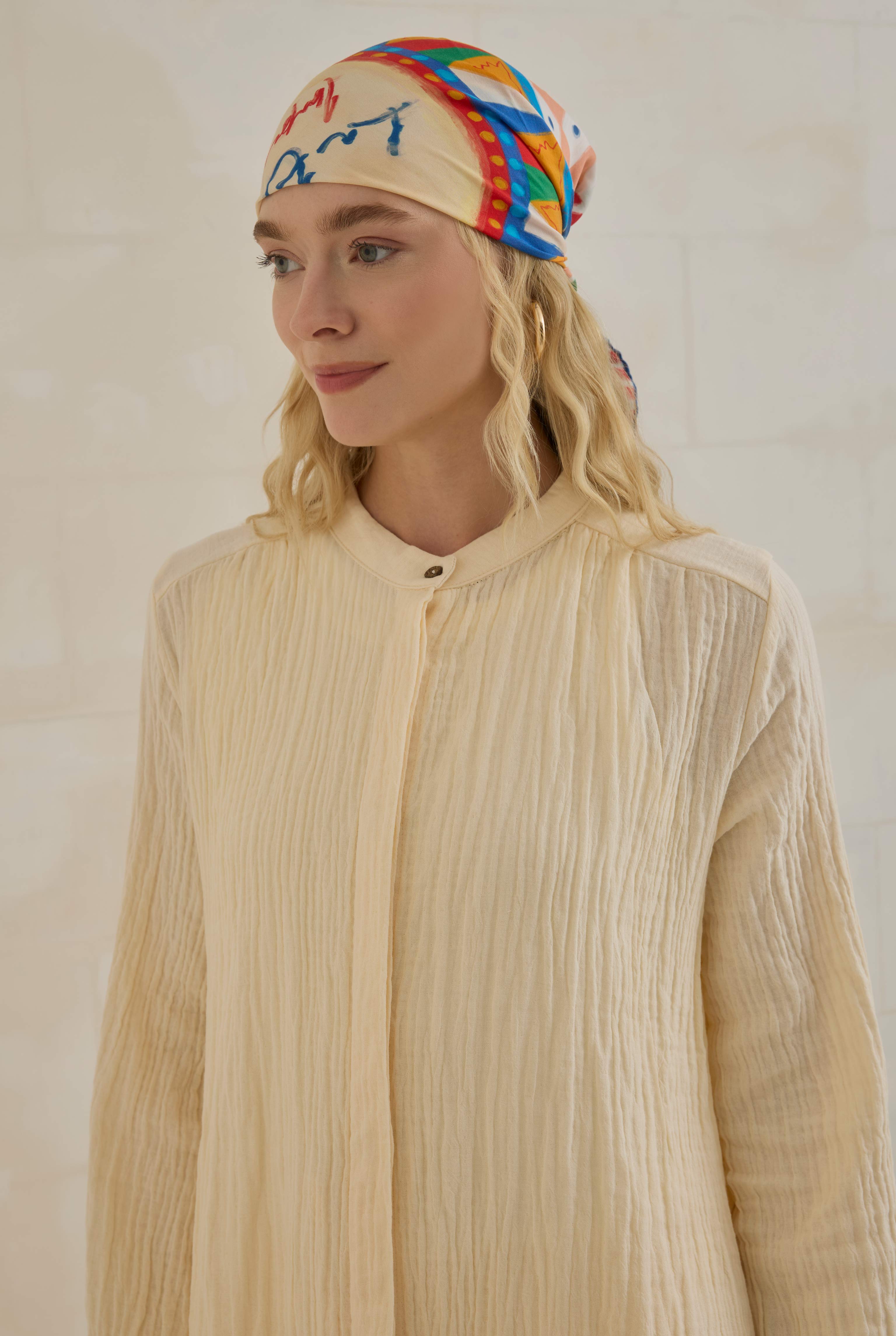 Long Muslin Shirt Bone - 2
