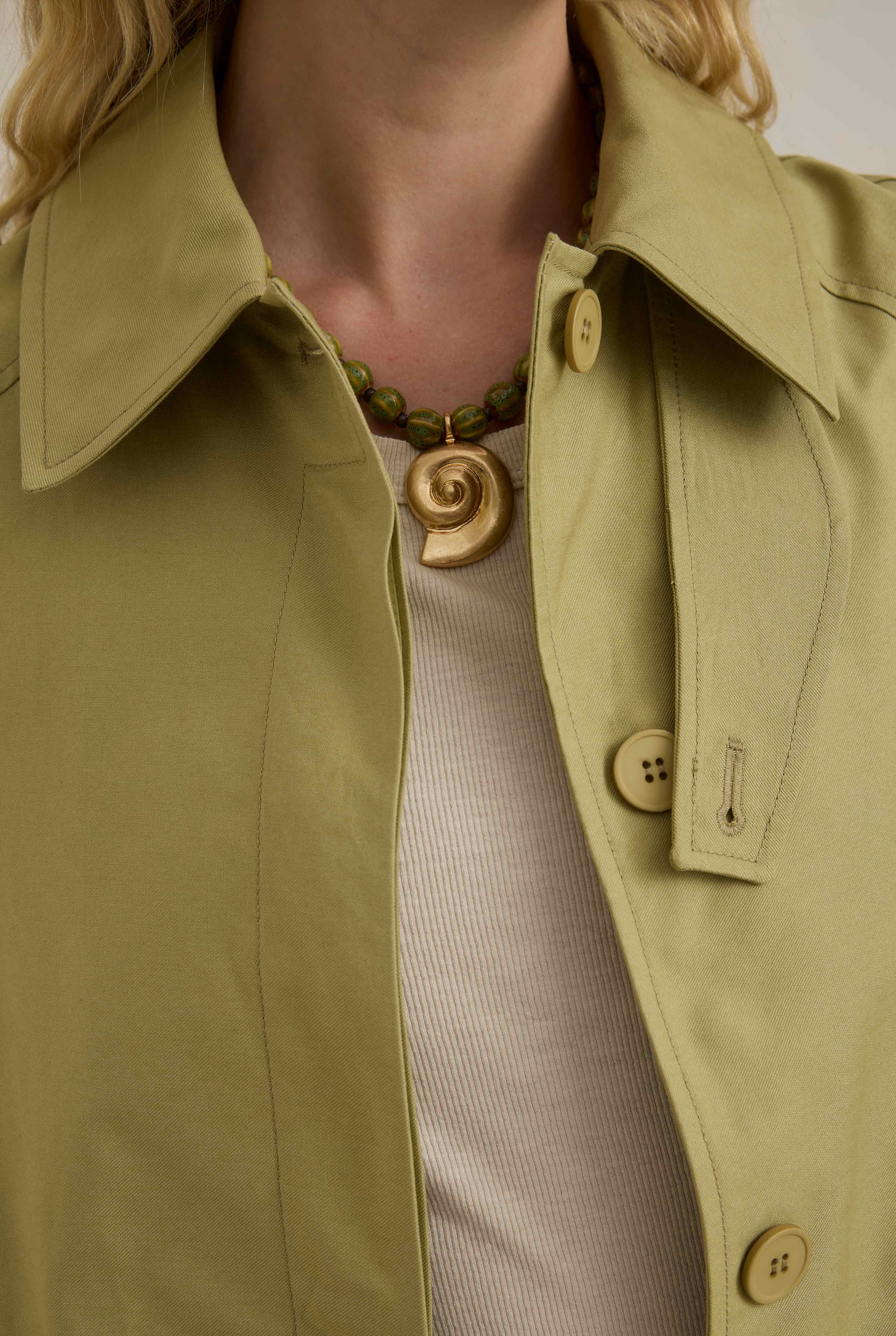 Gabardine Trenchcoat Sage Green - 5