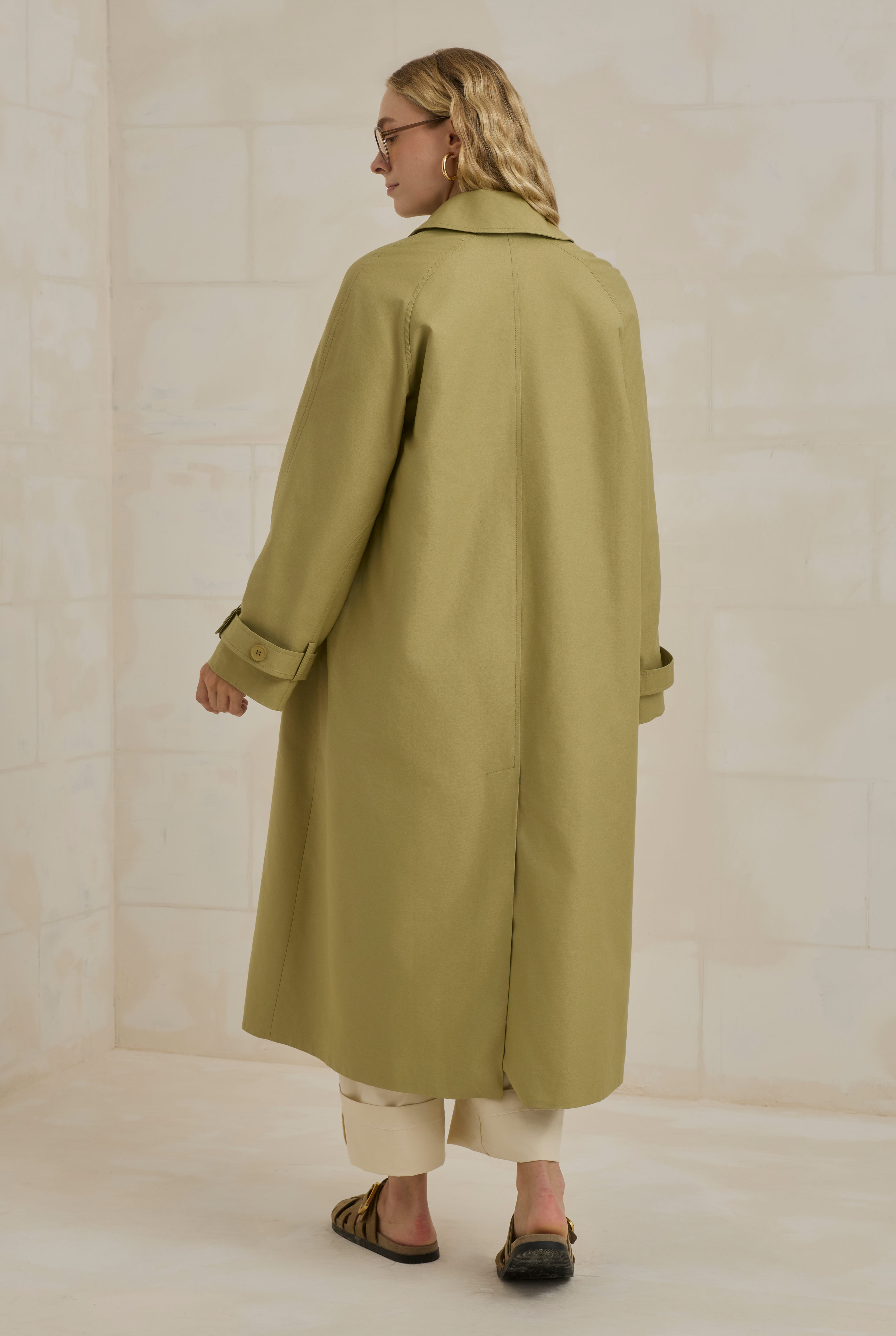 Gabardine Trenchcoat Sage Green - 4