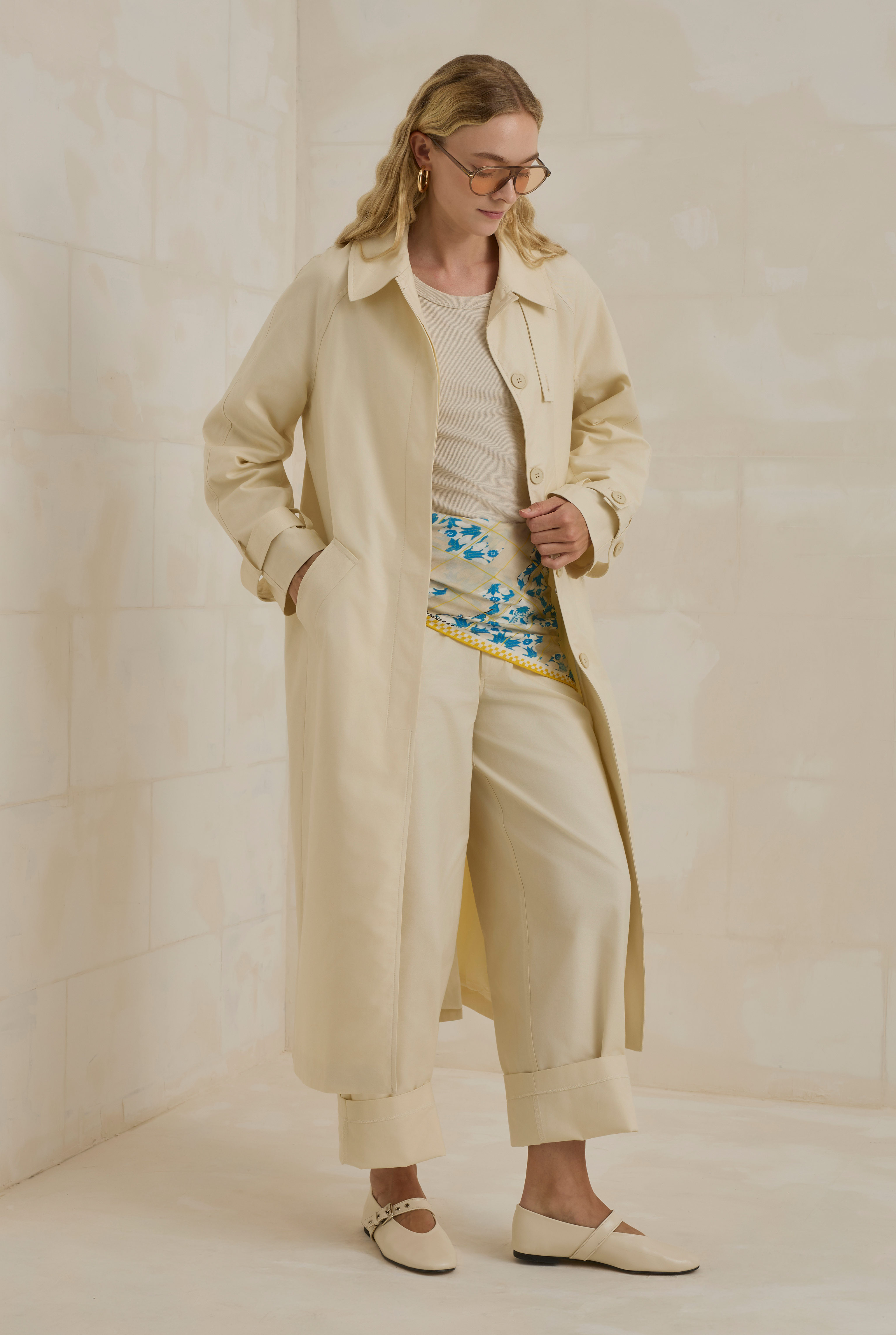 Gabardine Trenchcoat Ecru - 3