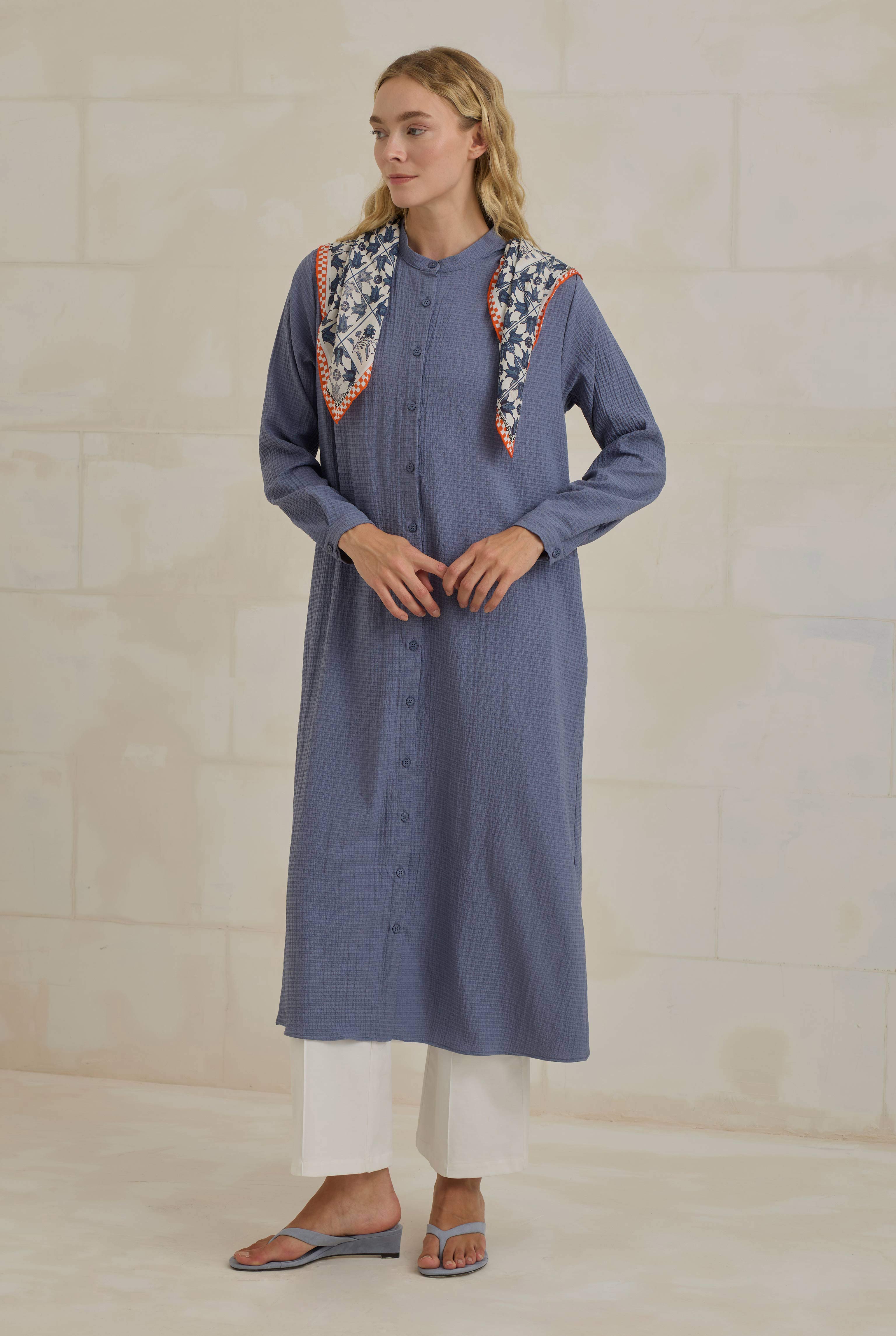 Crinkle Shirt Horizon Blue - 4