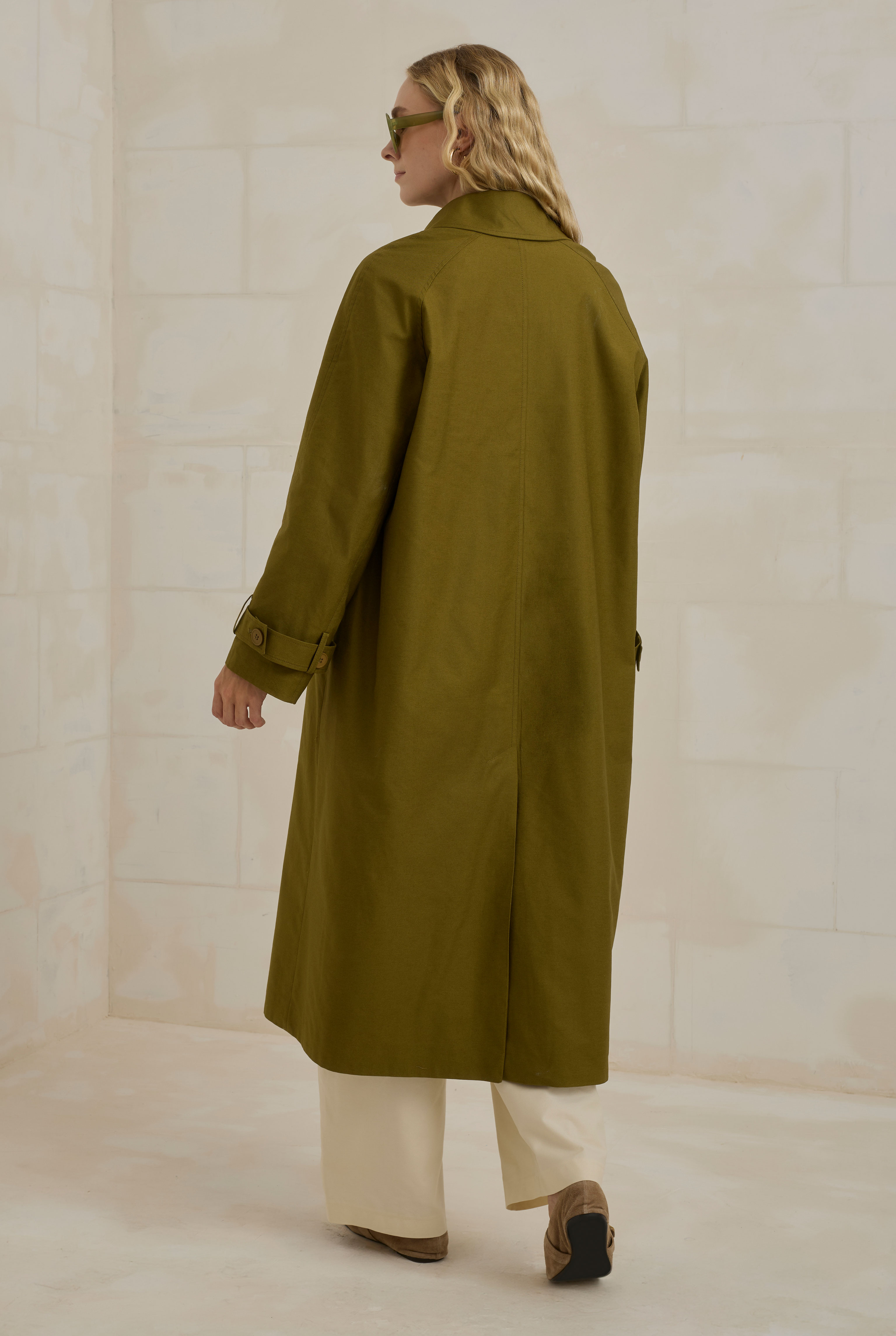 Gabardine Trenchcoat Oil Green - 4