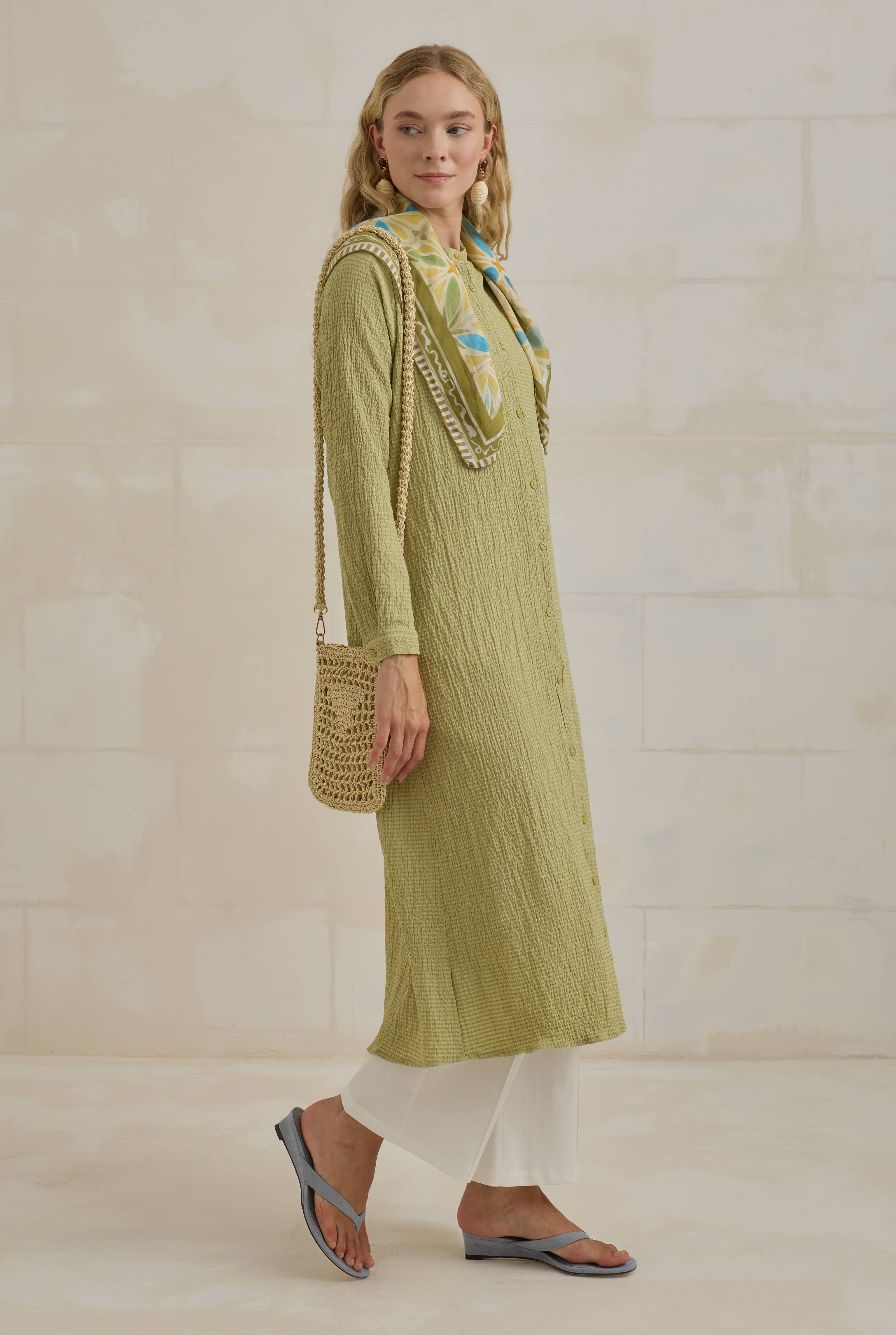 Crinkle Shirt Sage Green - 2