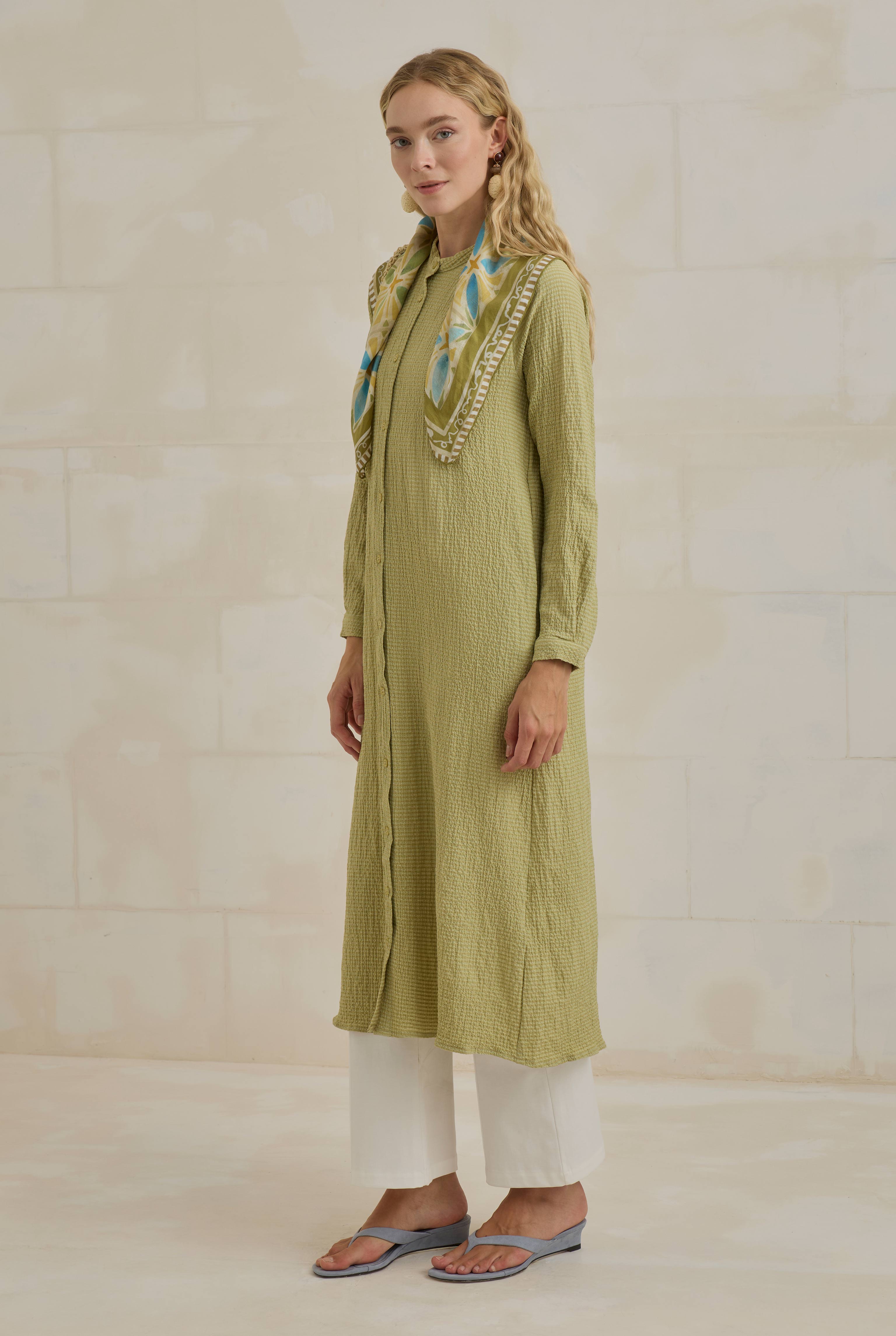Crinkle Shirt Sage Green - 3