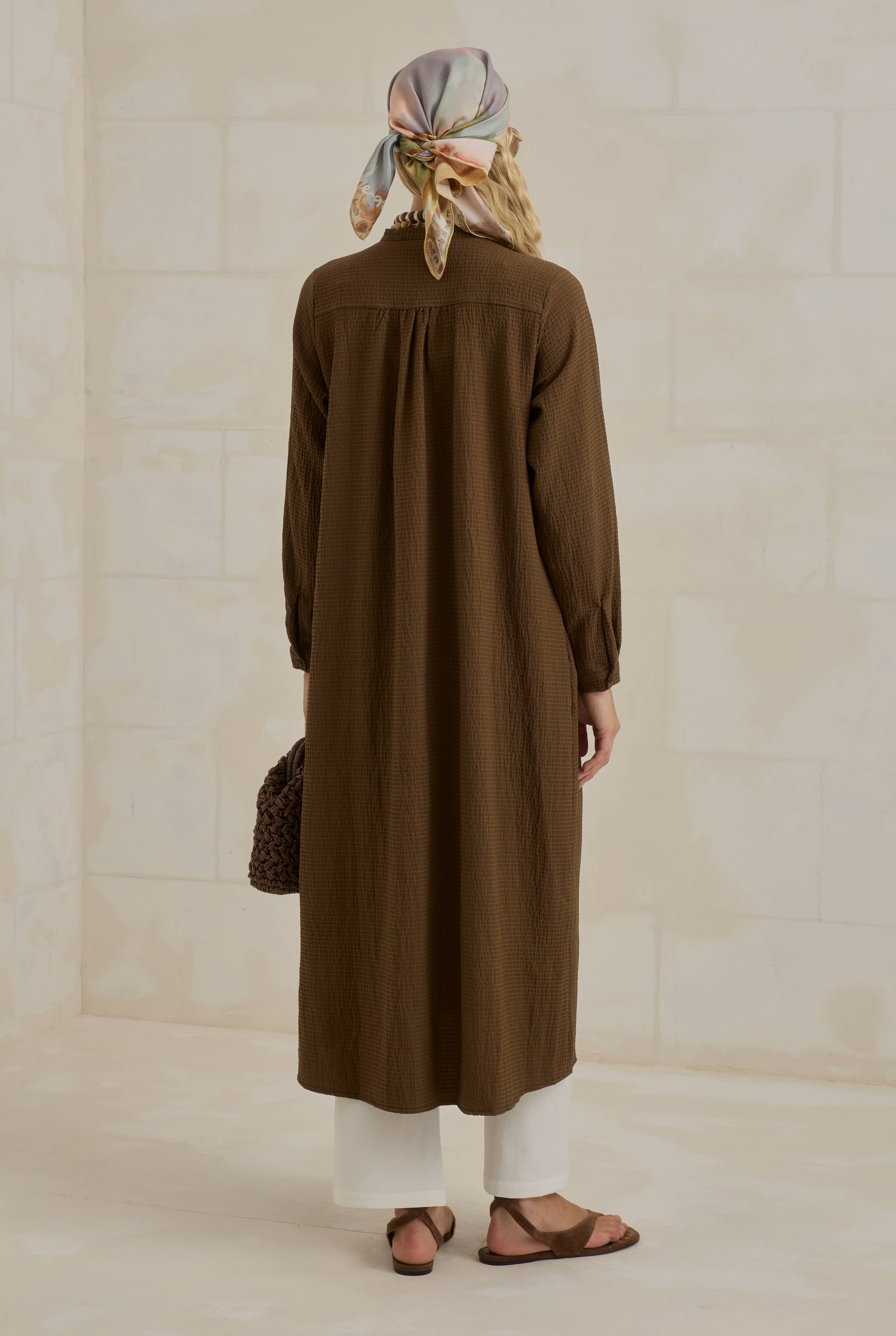 Crinkle Shirt Brown - 4