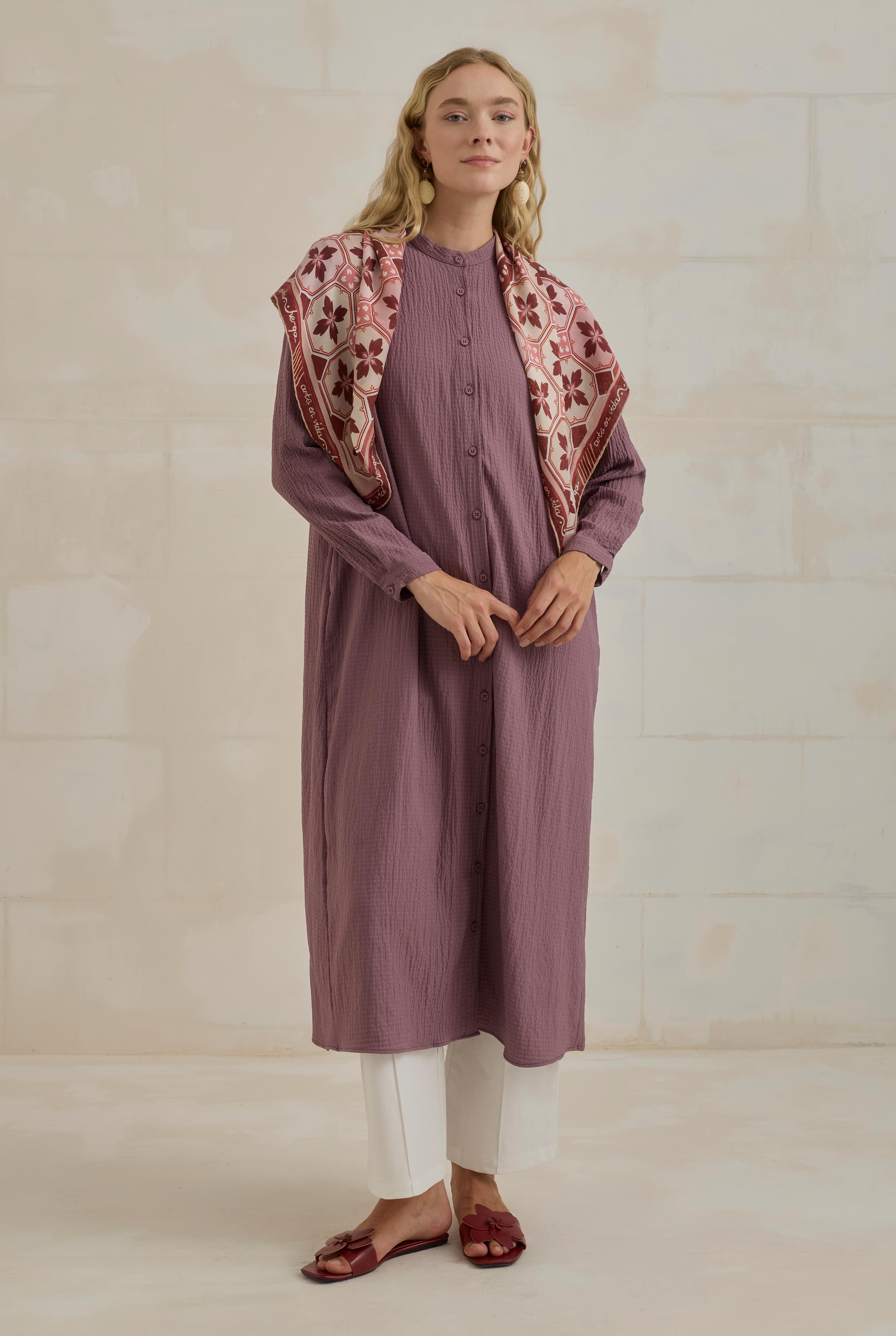 Crinkle Shirt Retro Violet - HE-QA