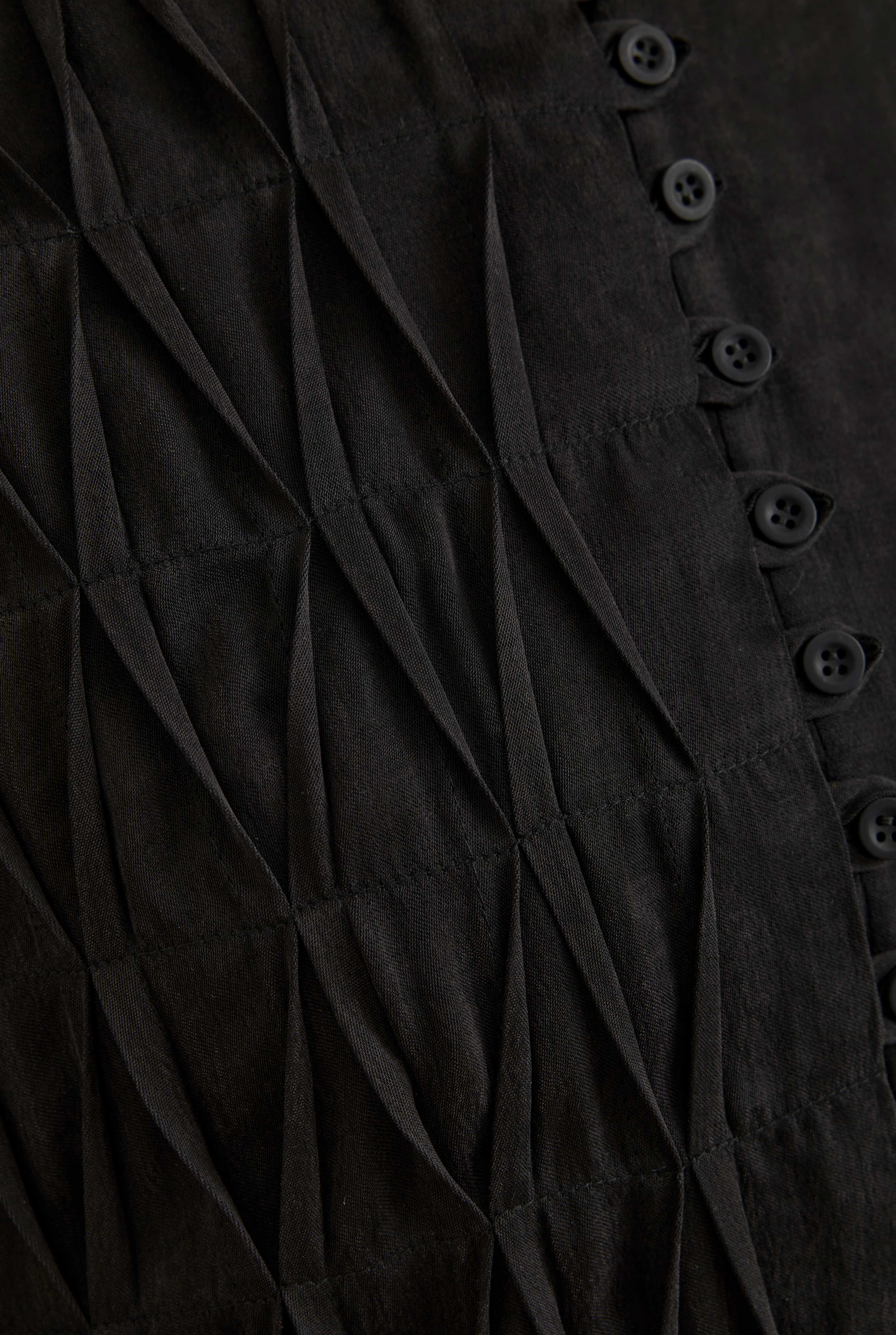 Pintuck Detail Lyocell Abaya Black - 5
