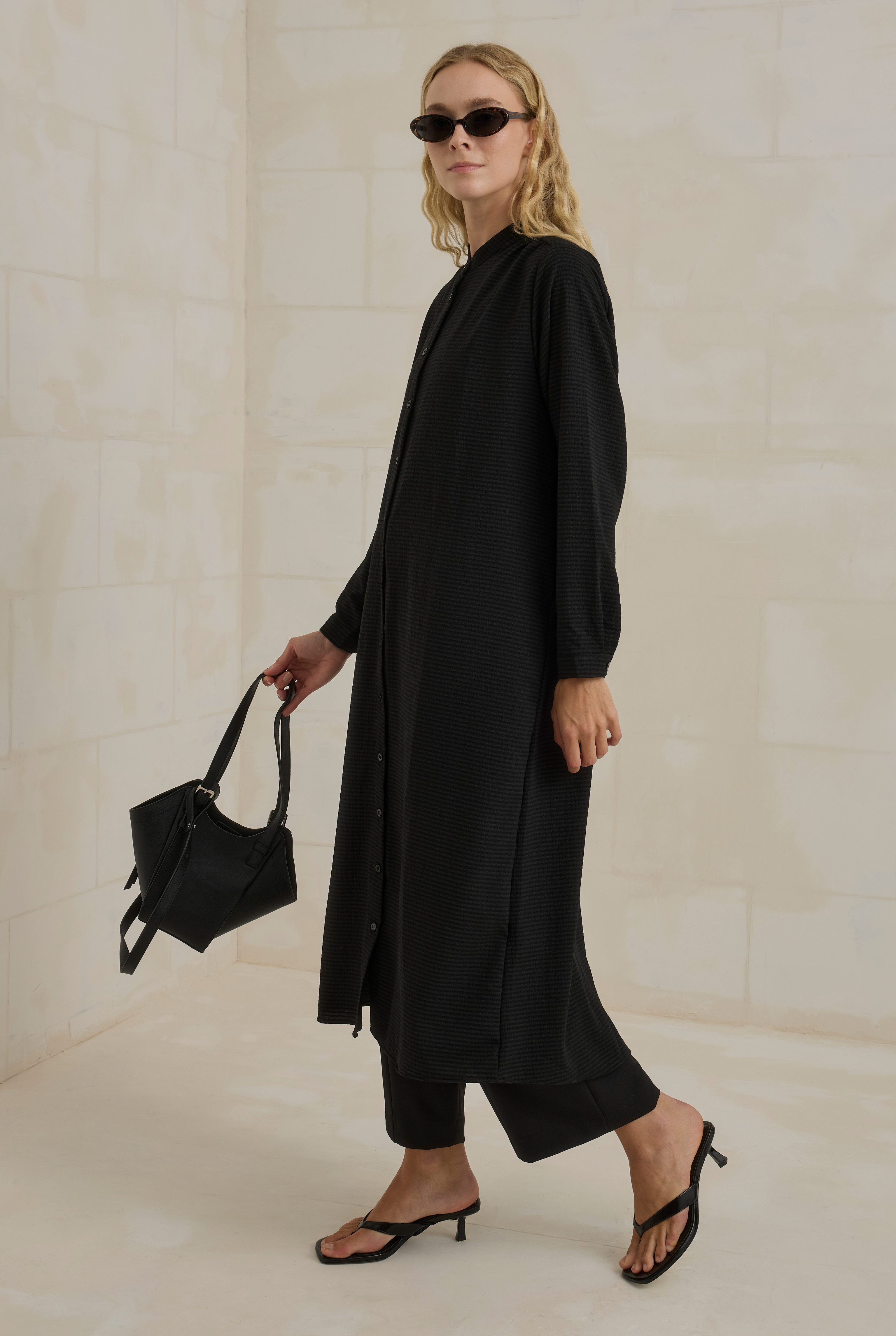 Fermuar Detaylı Shopper Çanta Siyah - 2