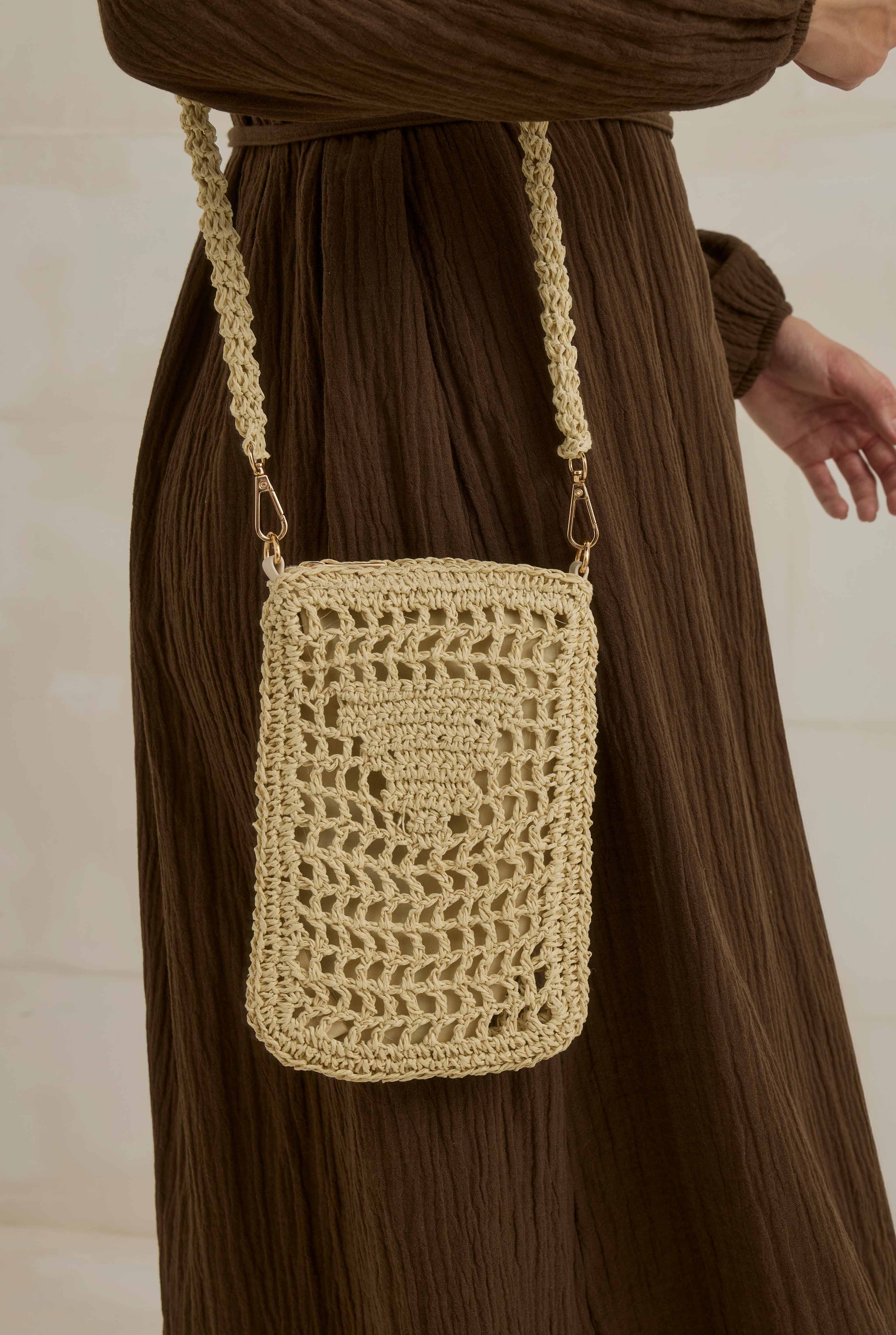 Mini Straw Bag Beige - HE-QA