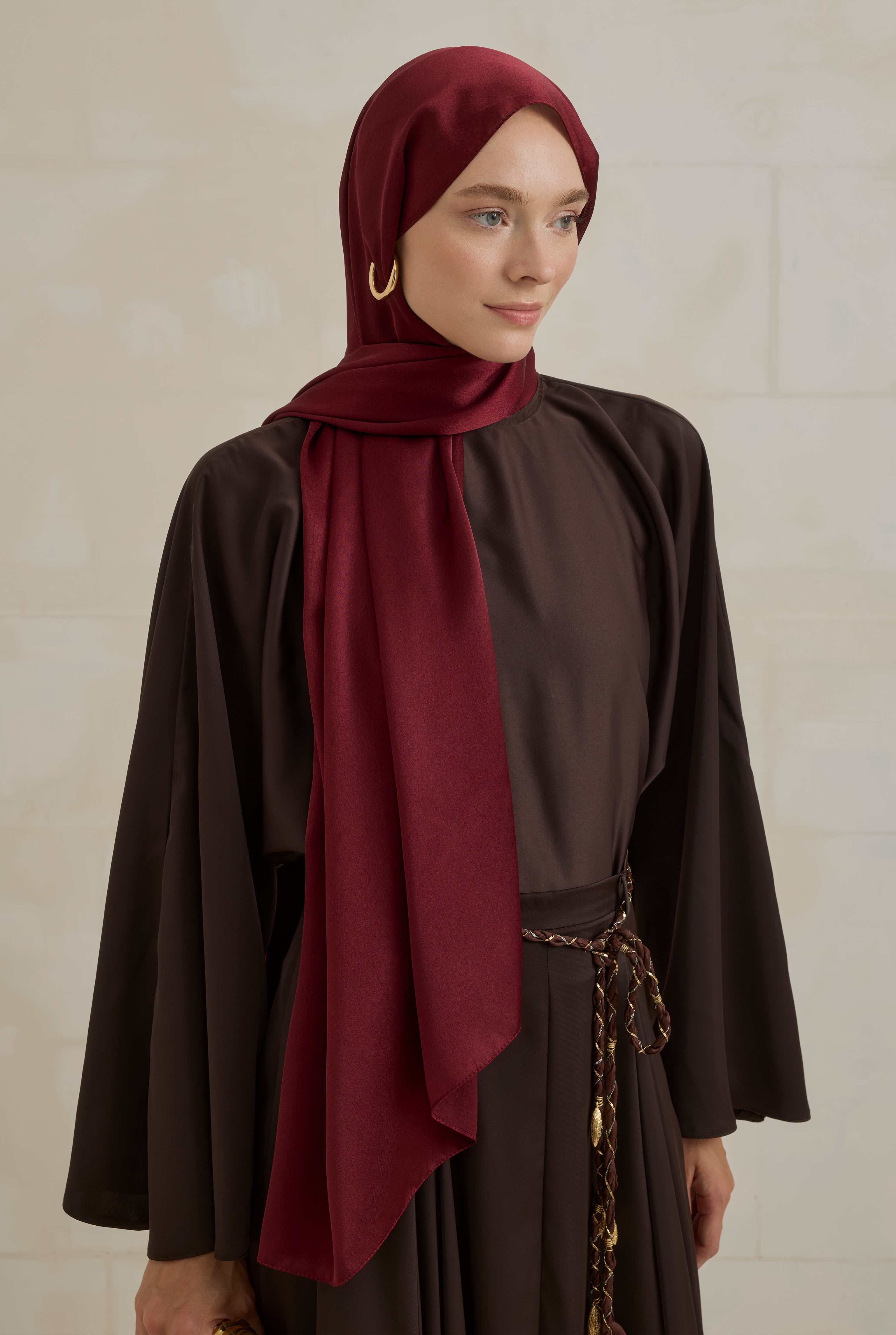 Janjan Pearl Shawl Bordeaux - 1