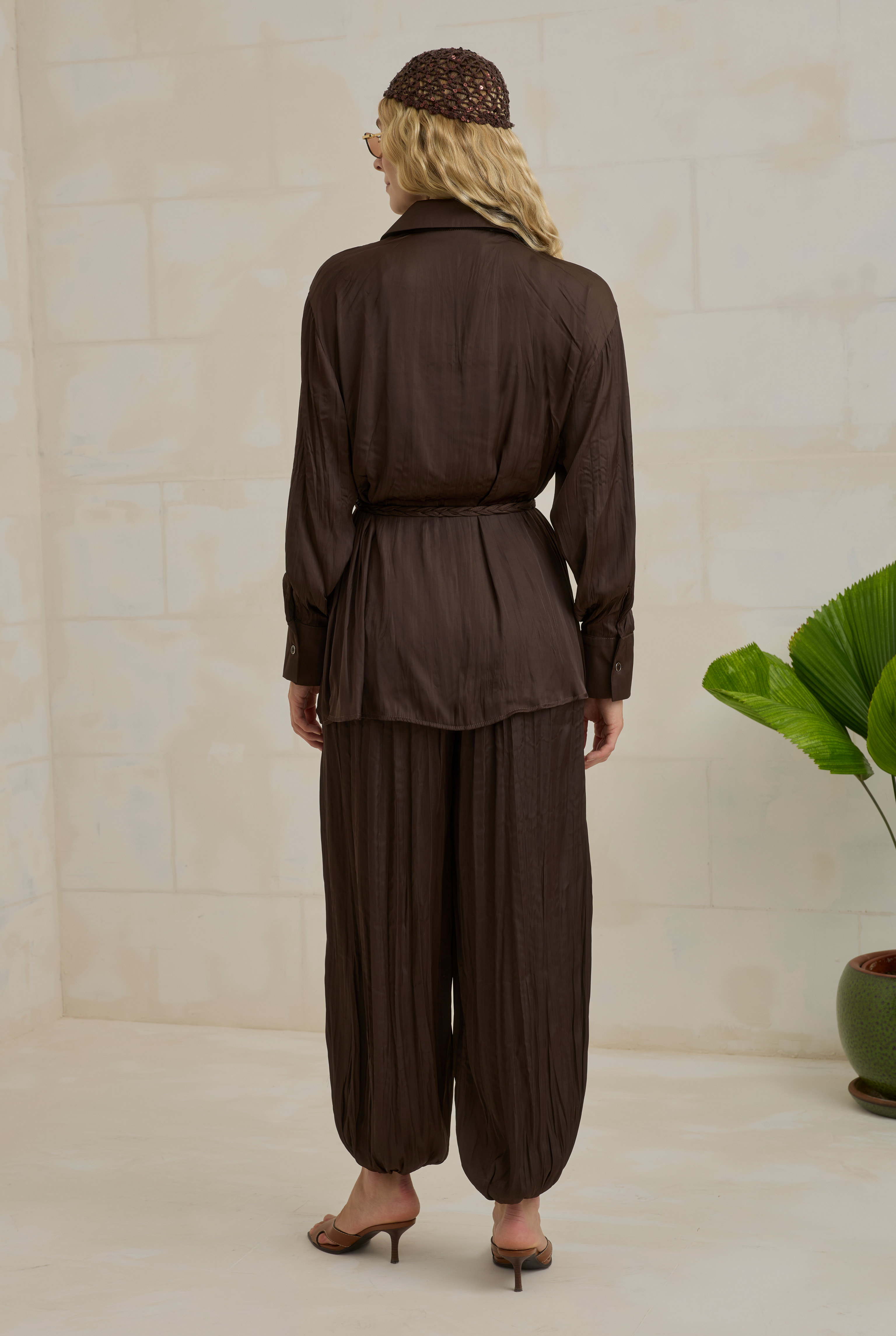 Harem Pants Set Dark Brown - 5