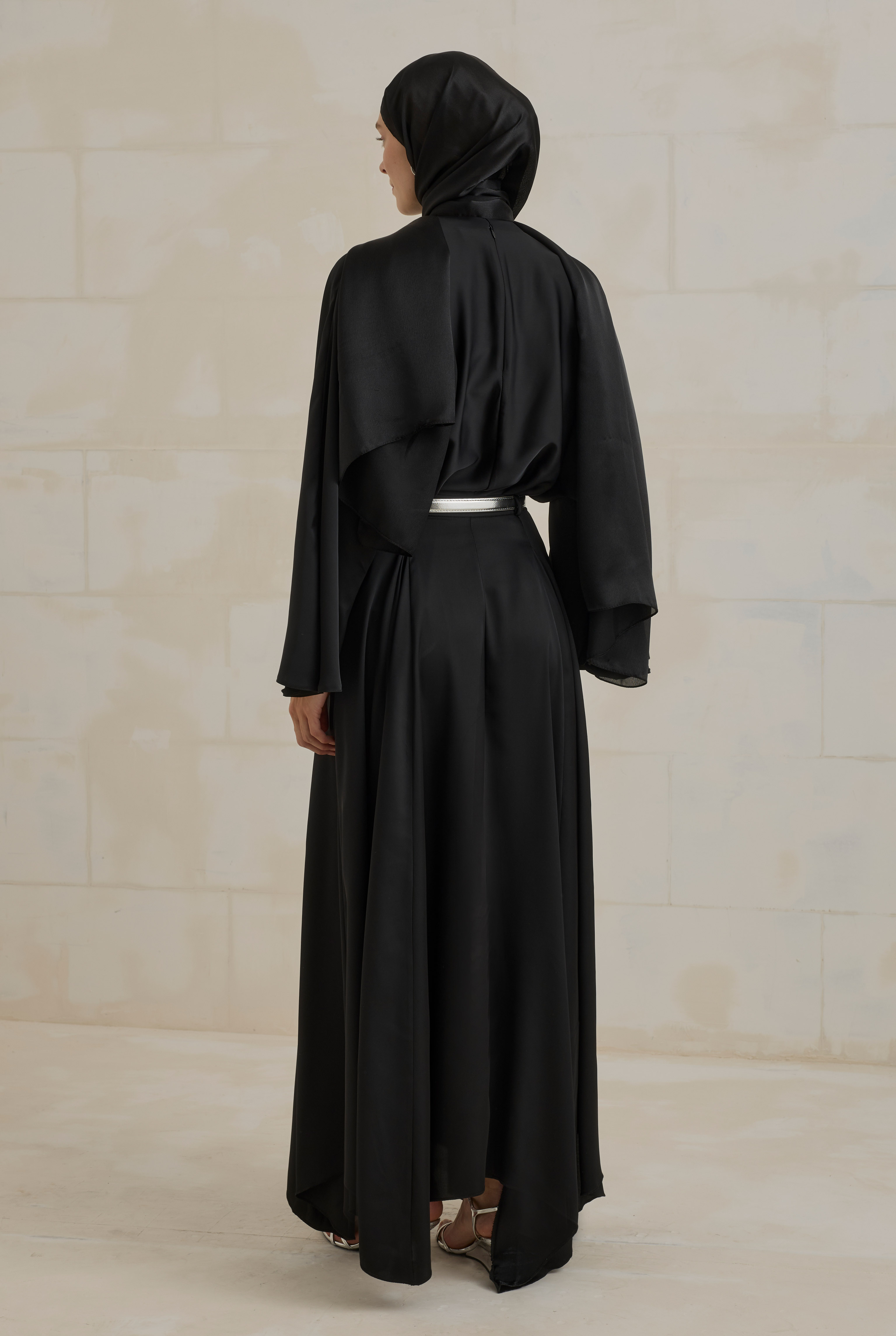 Flowy Batwing Sleeve Set Black - 6