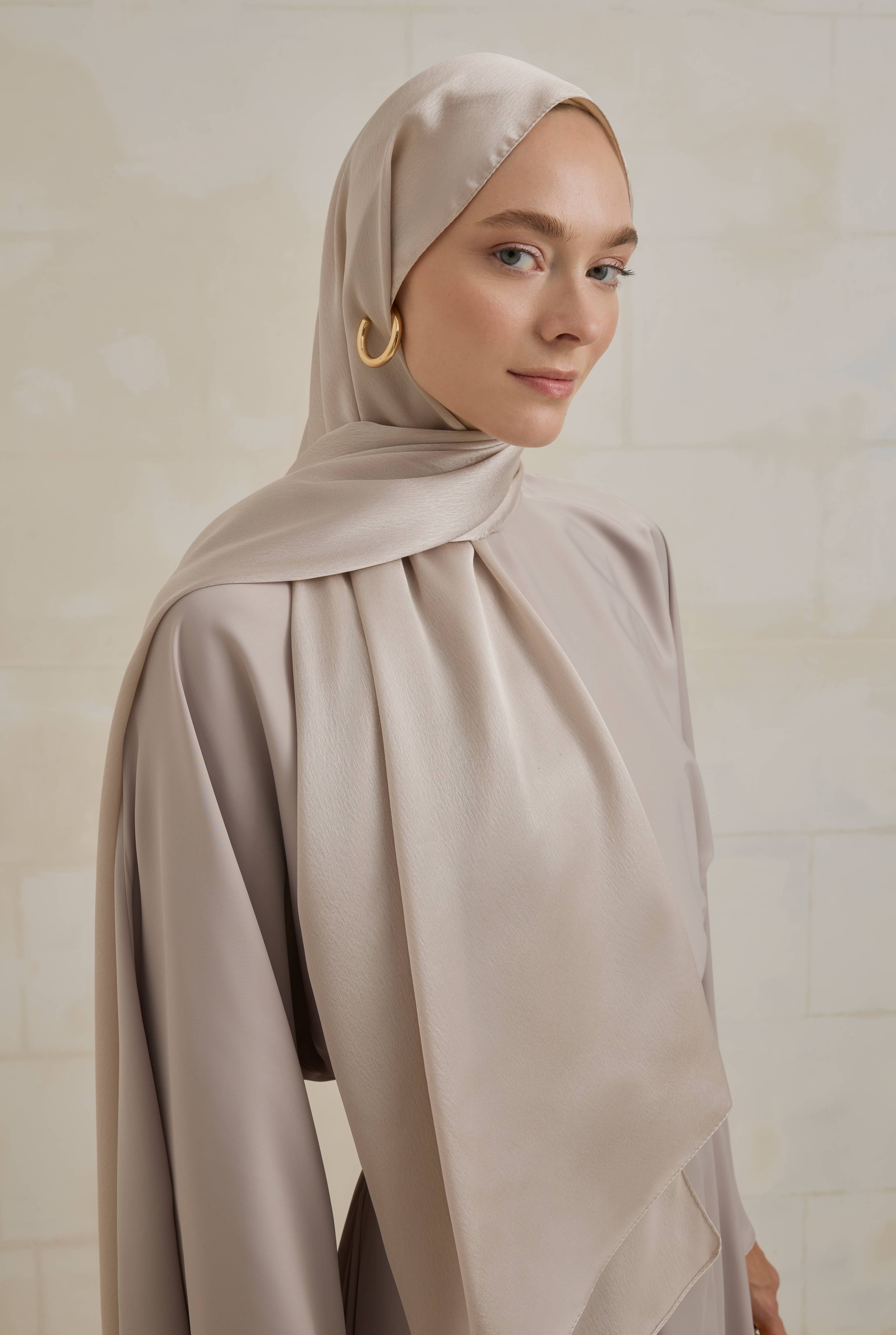Flowy Batwing Sleeve Set Stone - 2