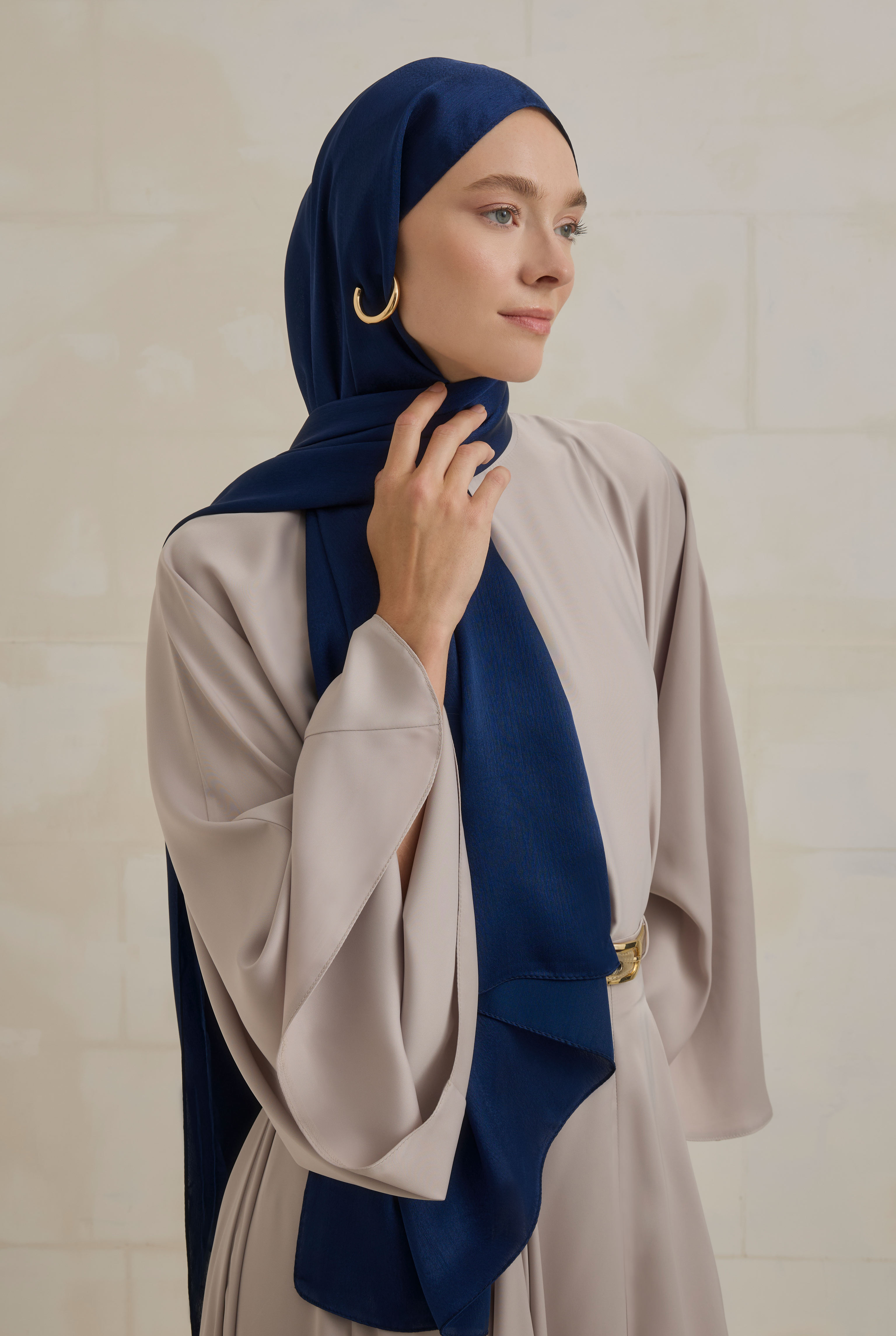 Flowy Batwing Sleeve Set Stone - 7