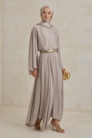 Flowy Batwing Sleeve Set Stone 