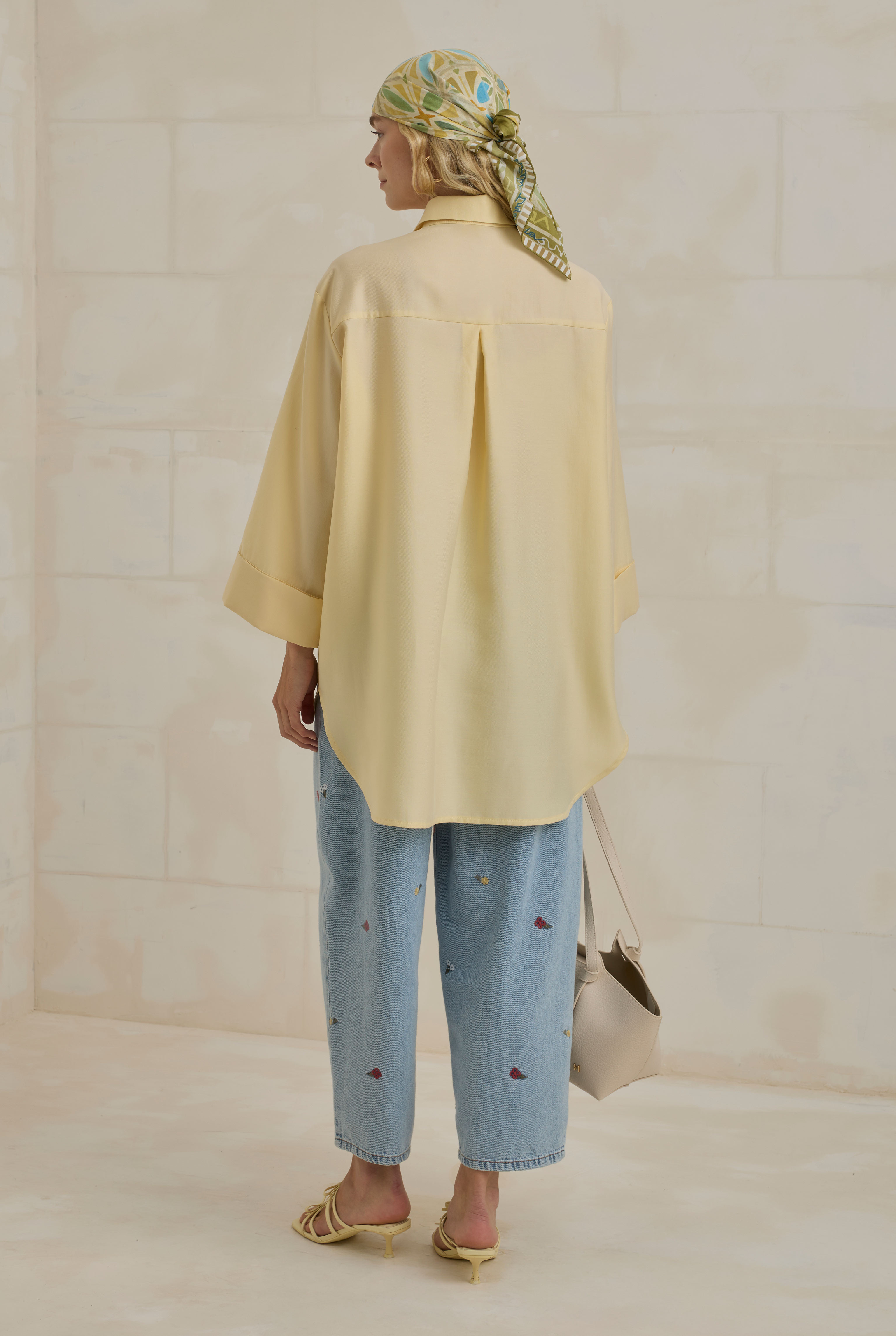 Tencel Oversize Shirt Soft Yellow - 5