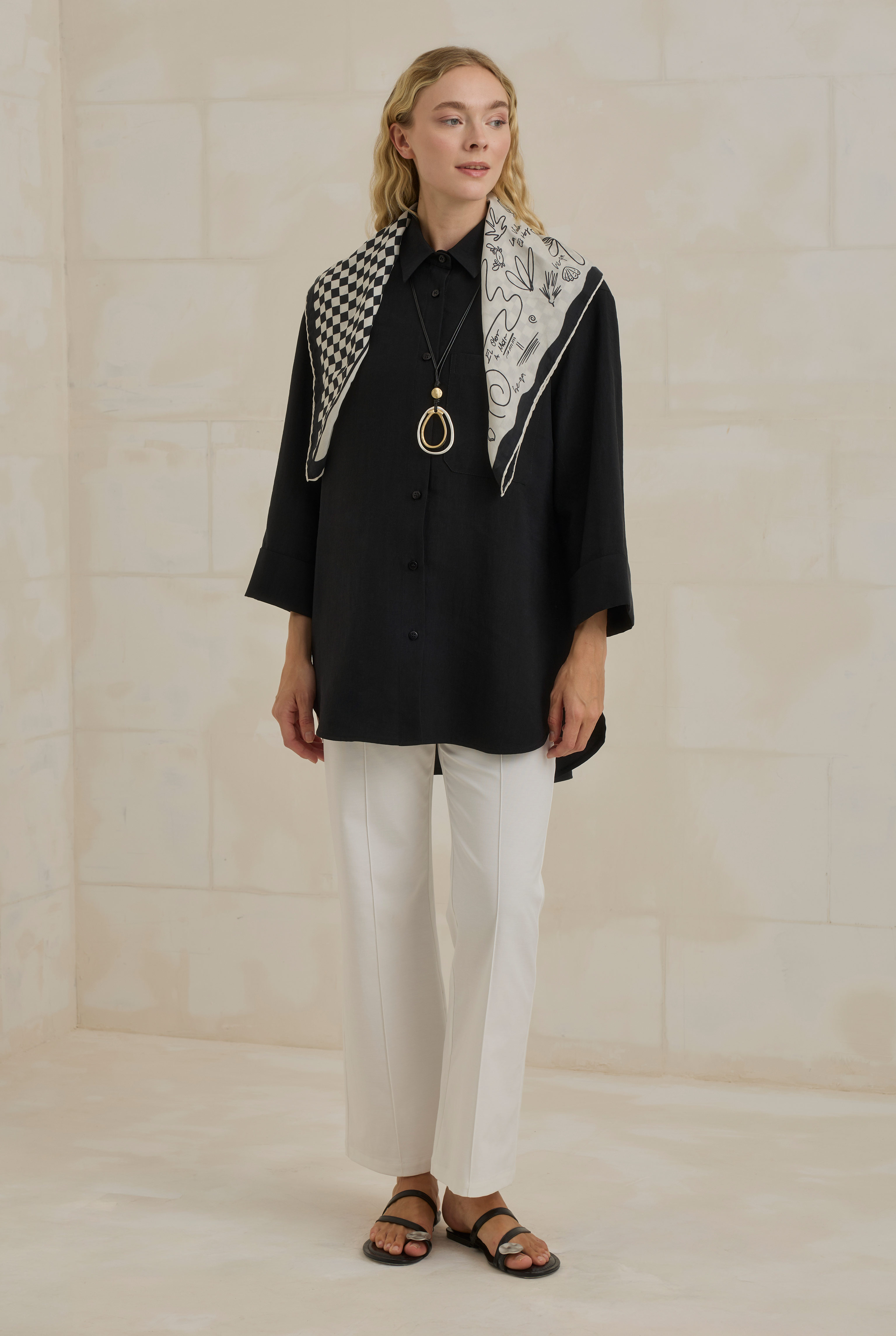 Tencel Oversize Shirt Black - 3