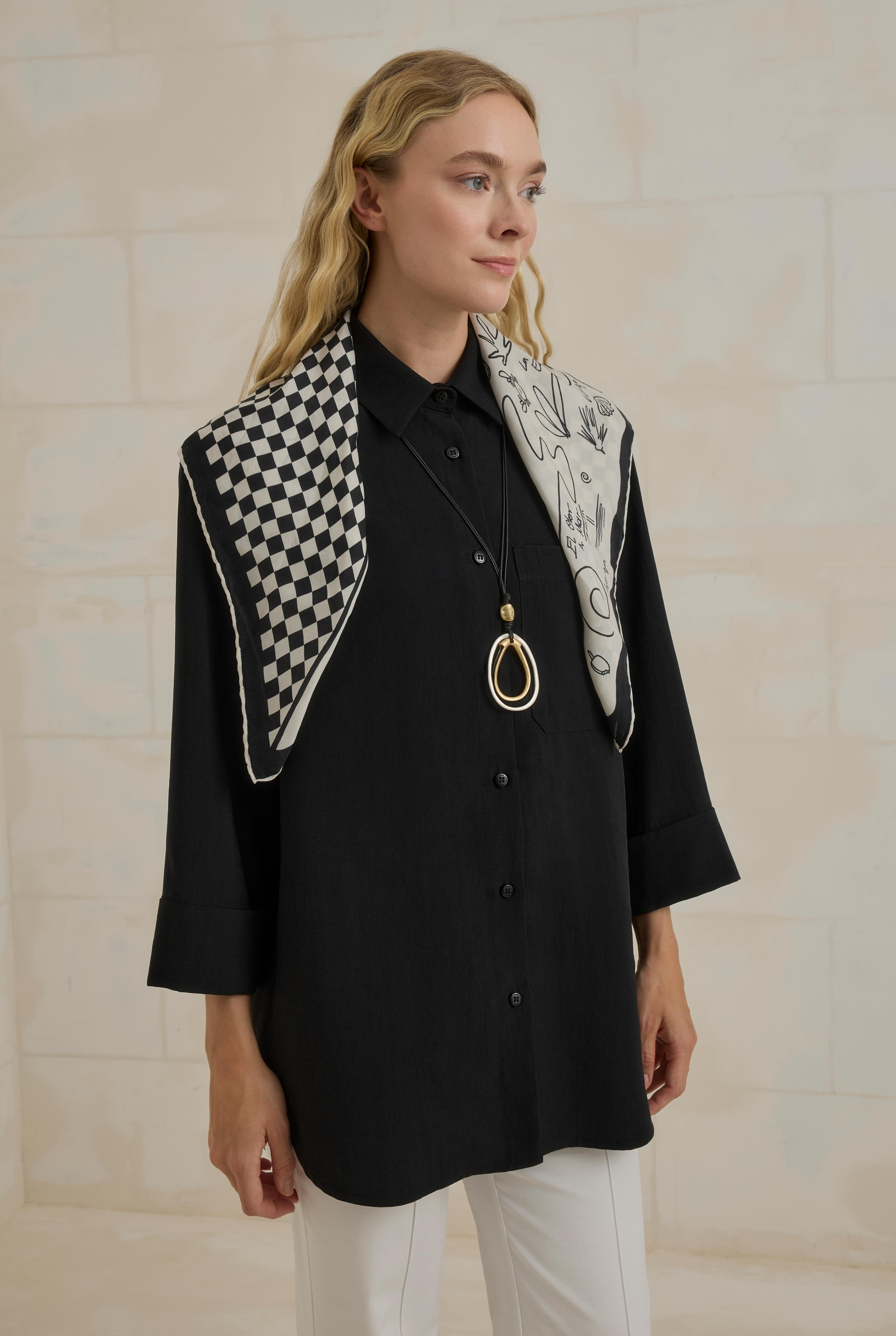 Tencel Oversize Shirt Black - 4