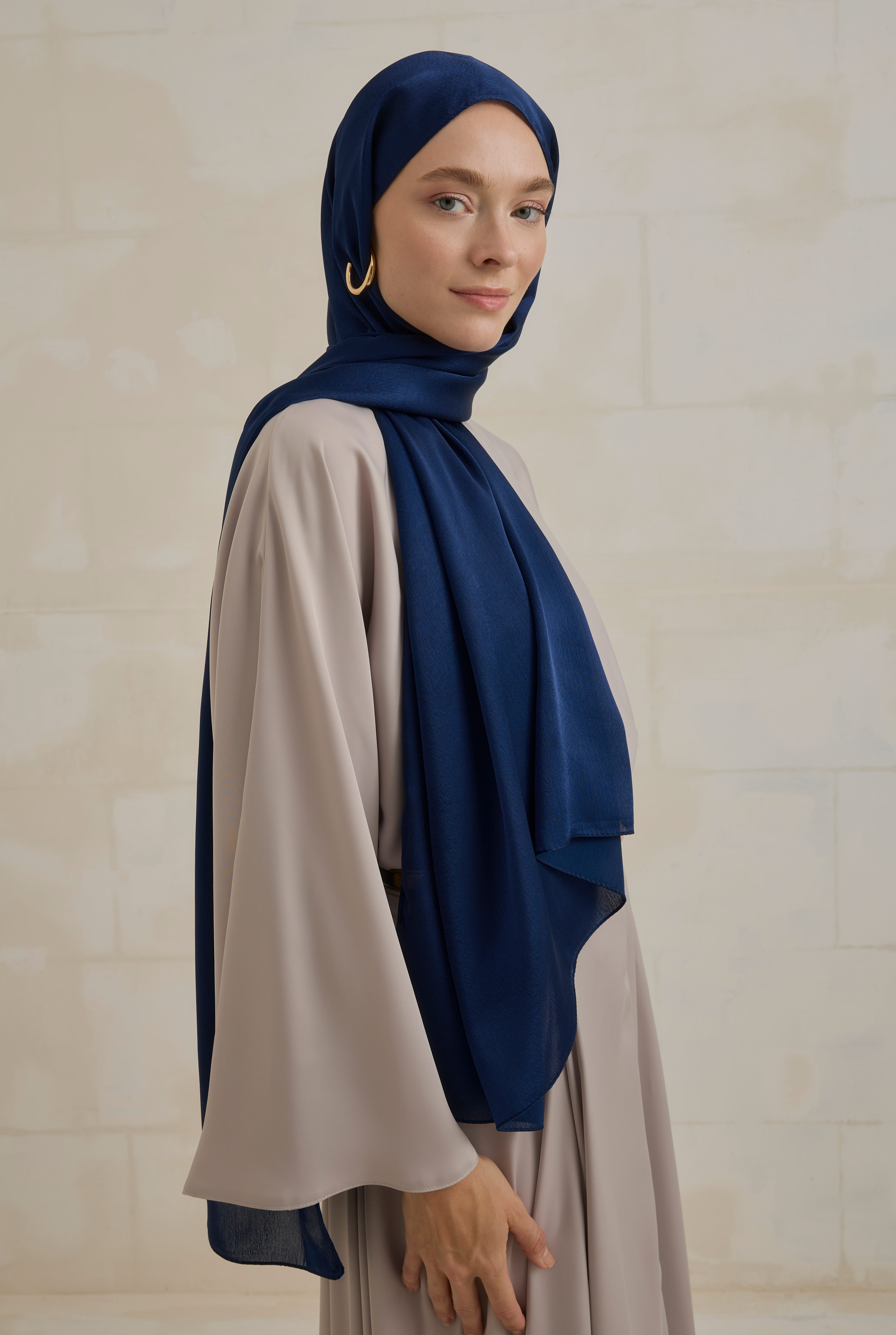 Janjan Pearl Şal Lacivert - 1