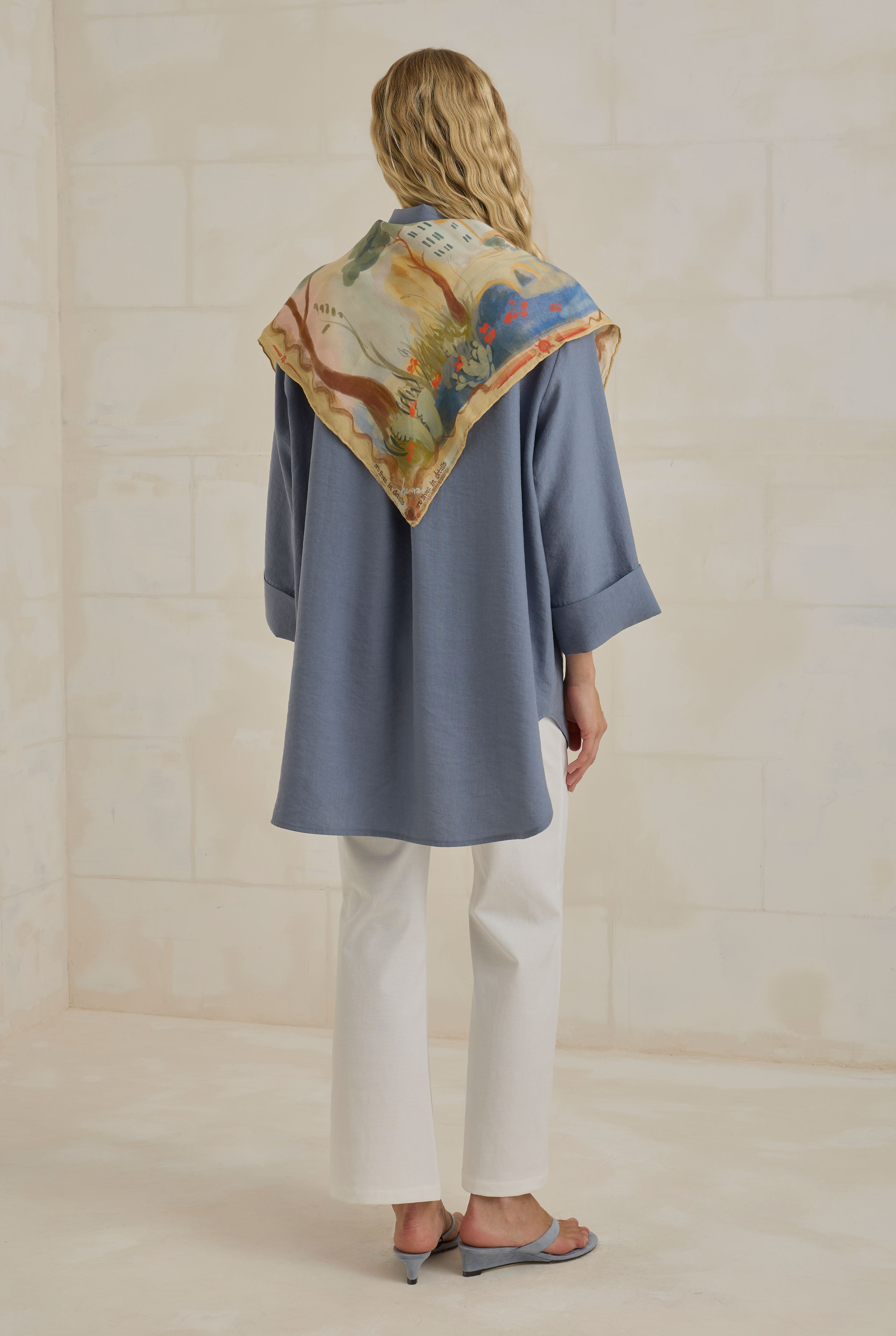 Tencel Oversize Shirt Lavender Blue - 4