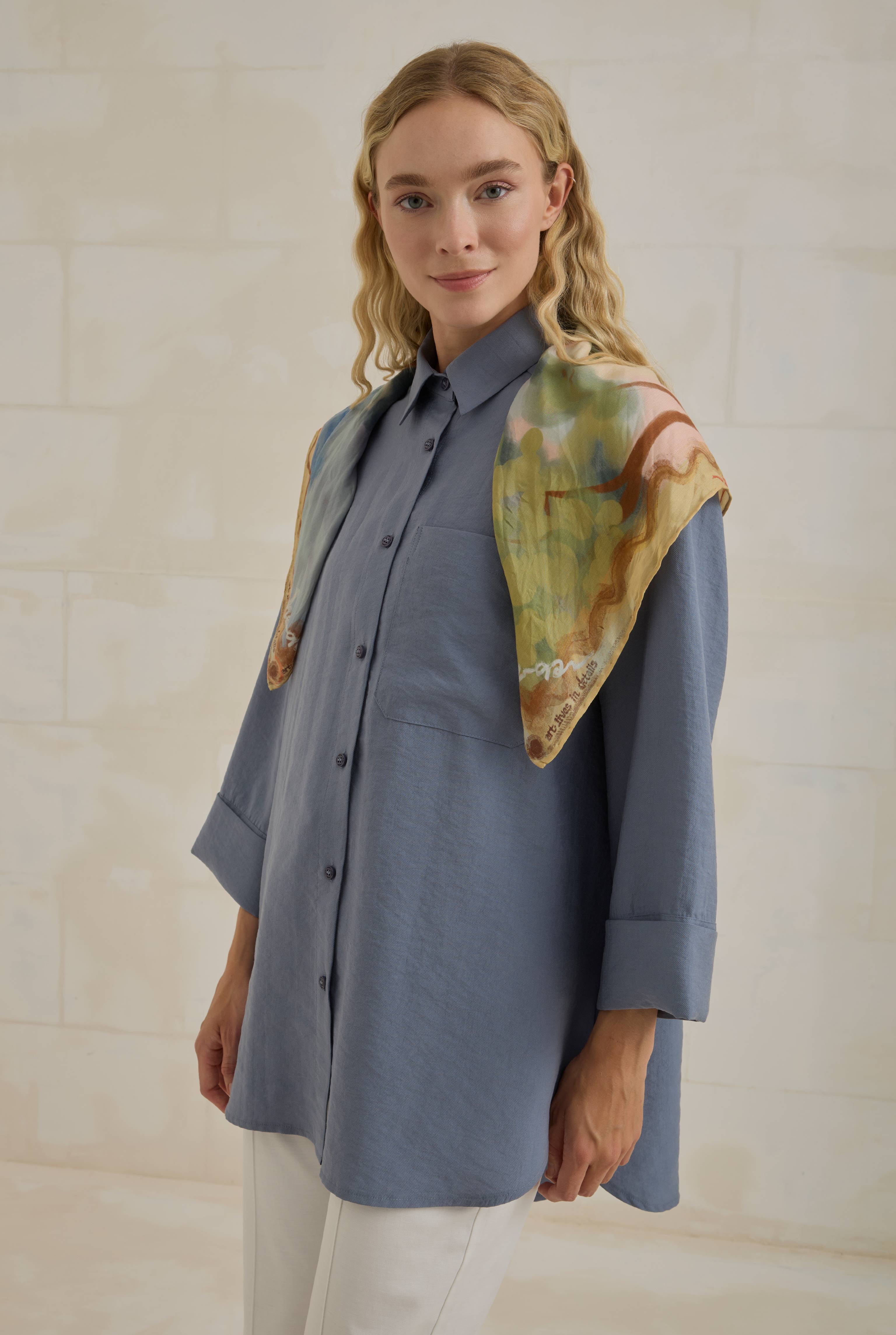 Tencel Oversize Shirt Lavender Blue - 2