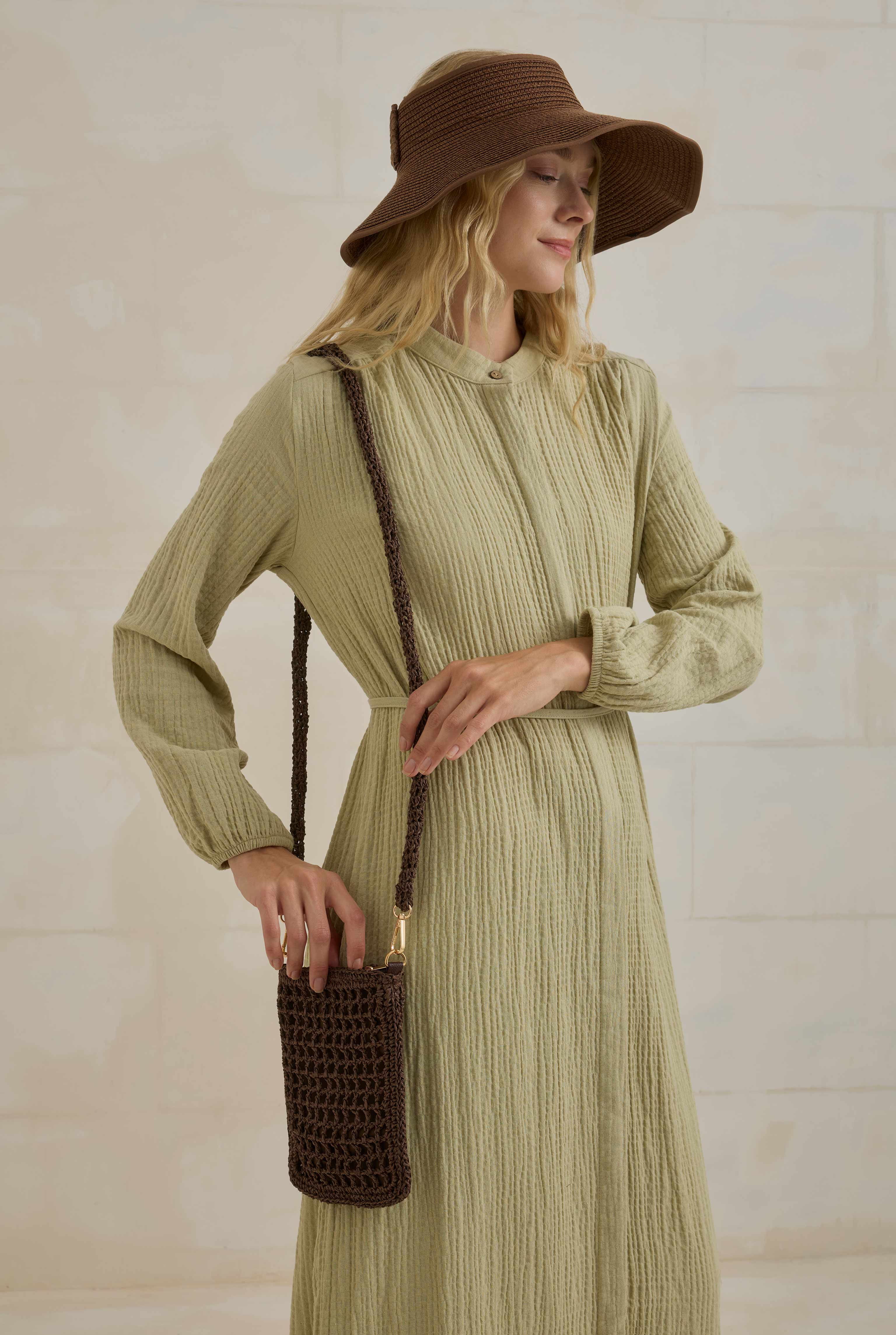 Mini Straw Bag Brown - 6