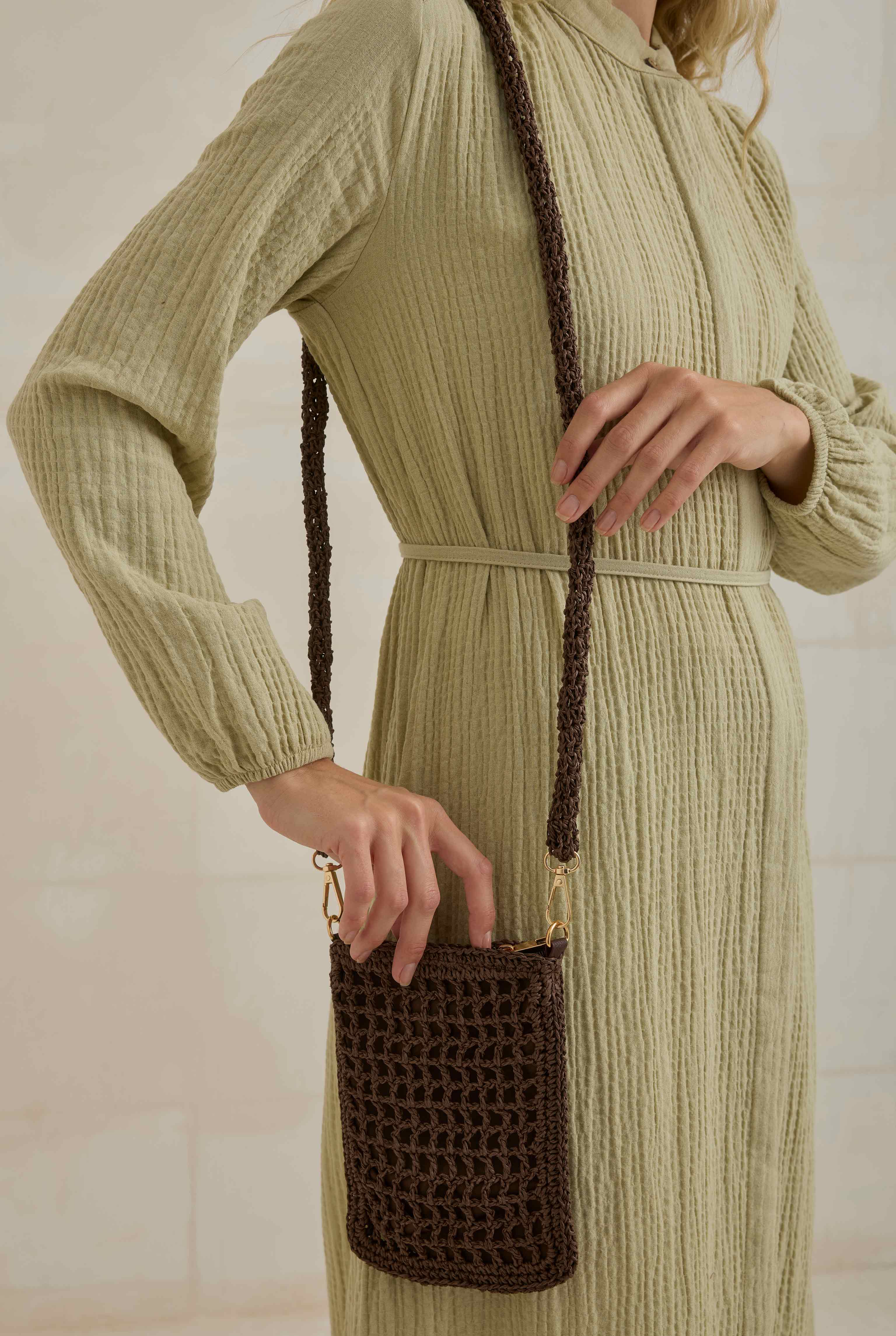 Mini Straw Bag Brown - 7