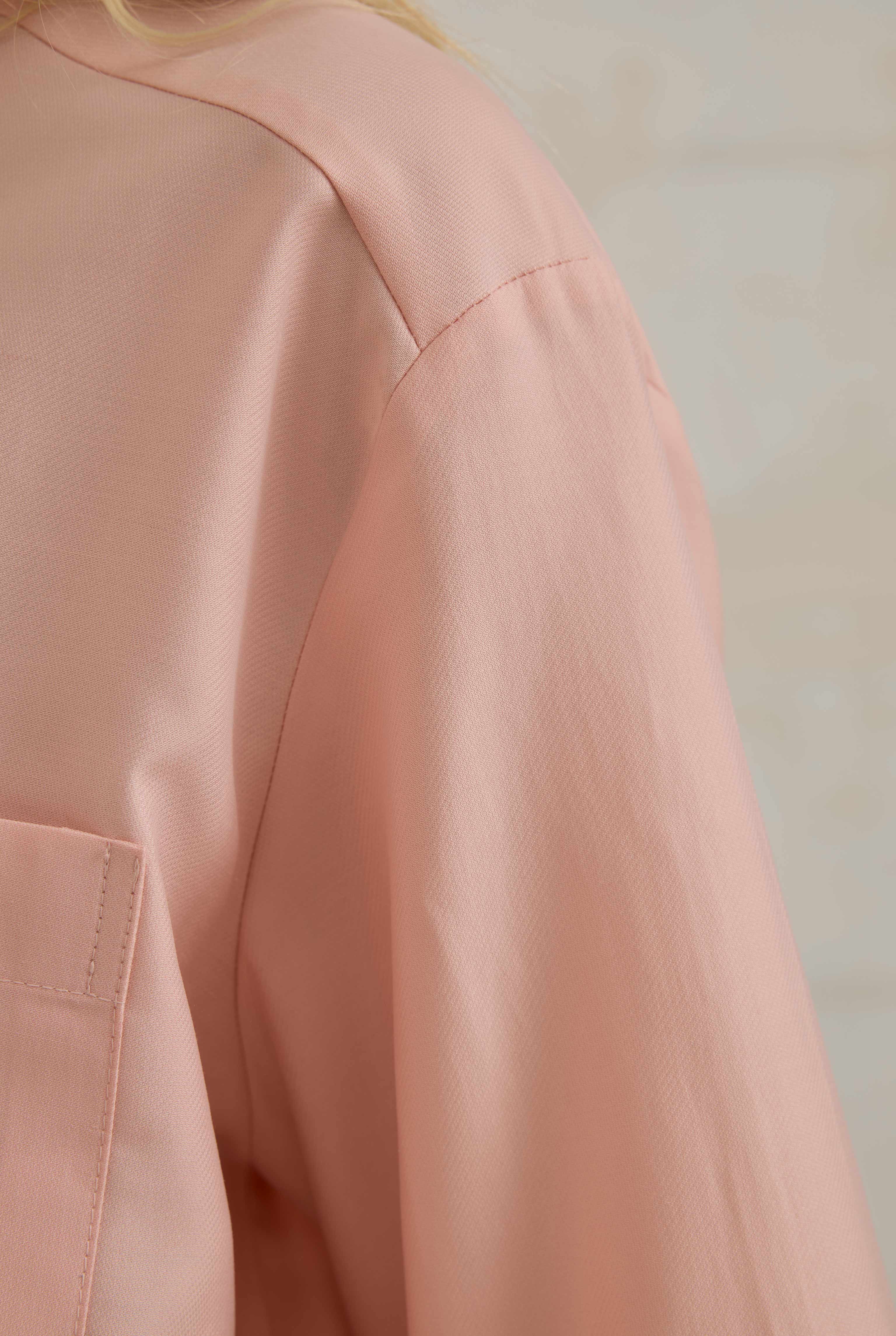 Tencel Oversize Shirt Coral Pink - 4