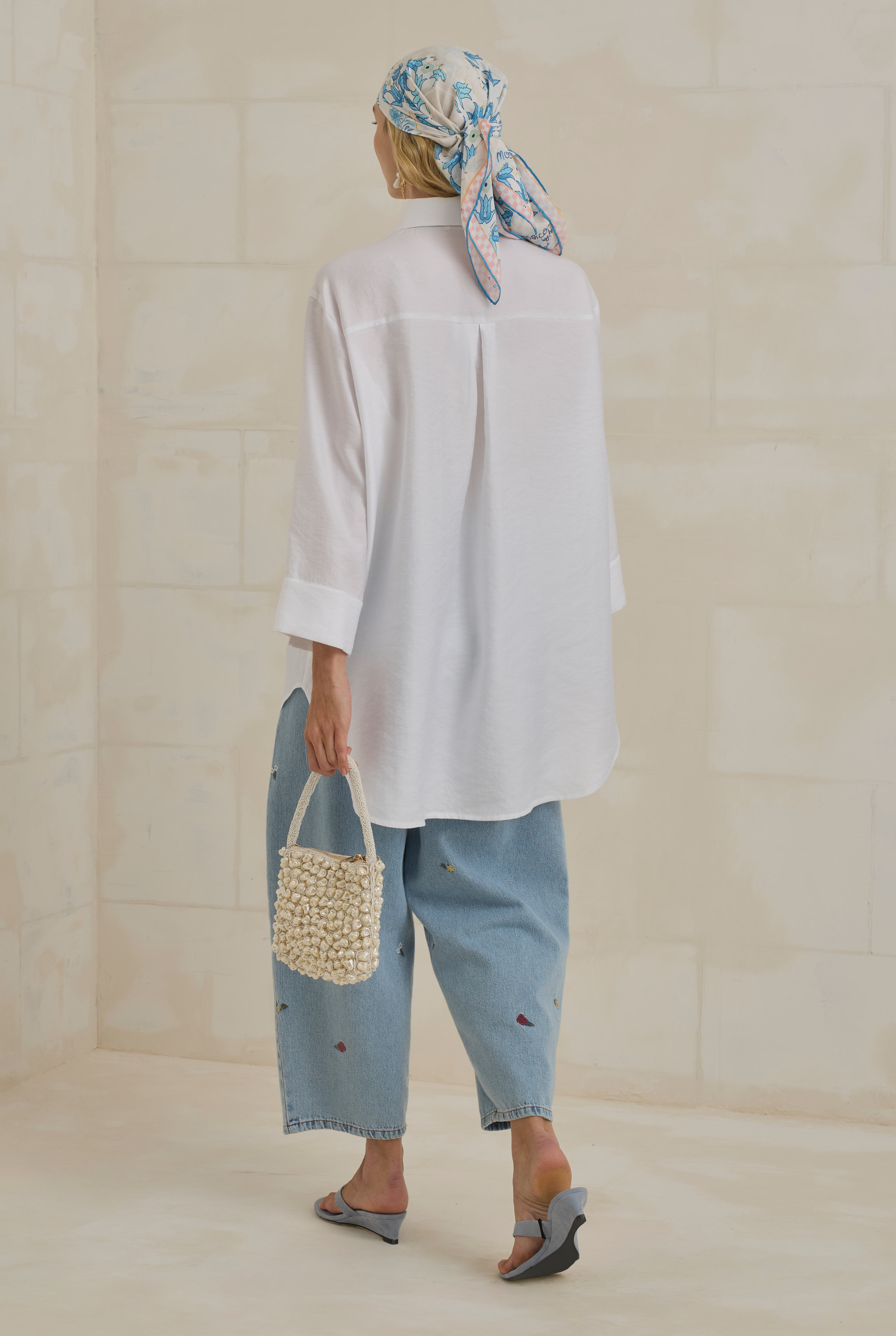 Tencel Oversize Shirt White - 4