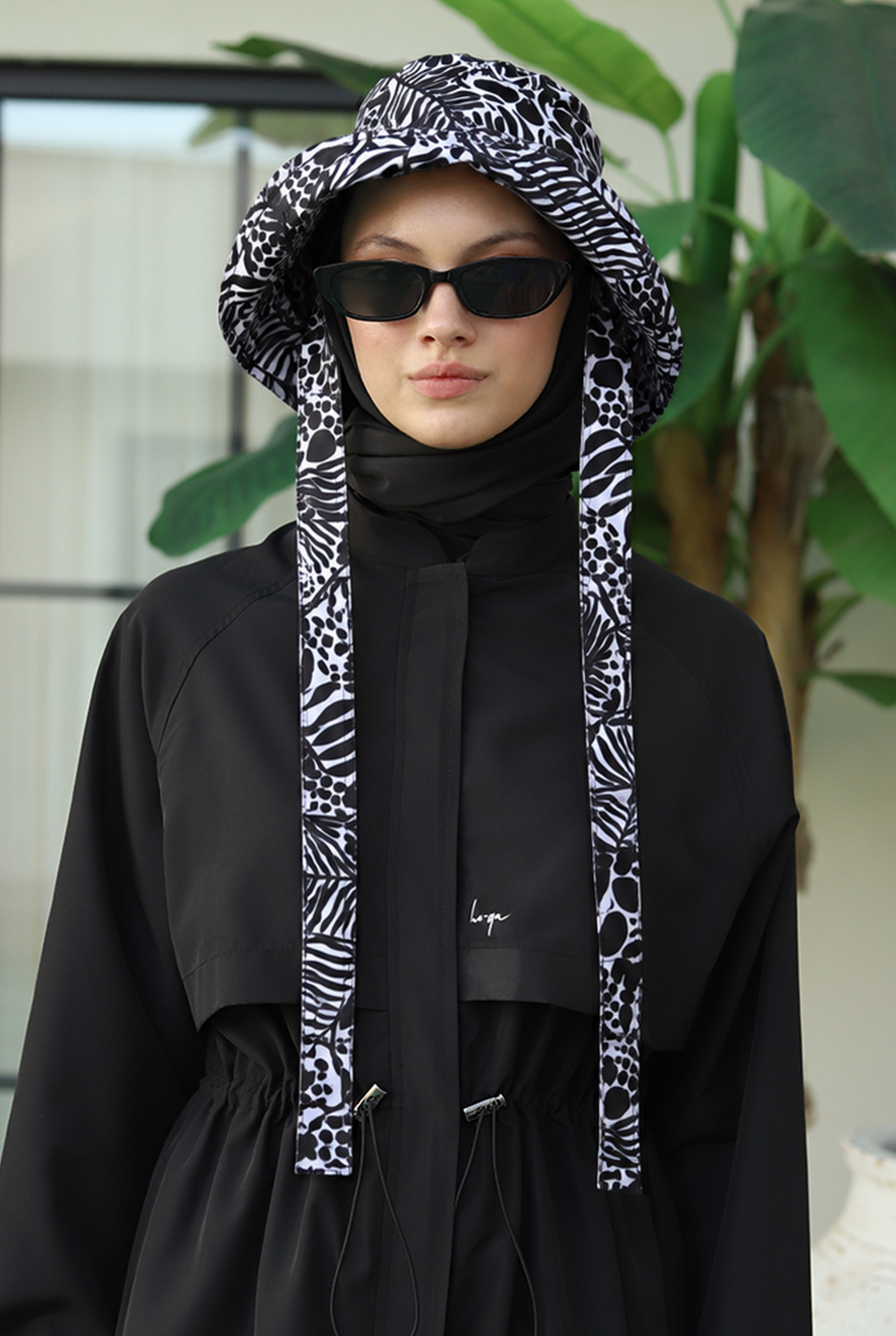 Bucket Hat Black Patterned - HE-QA