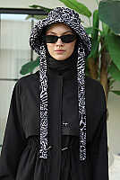Bucket Hat Black Patterned 