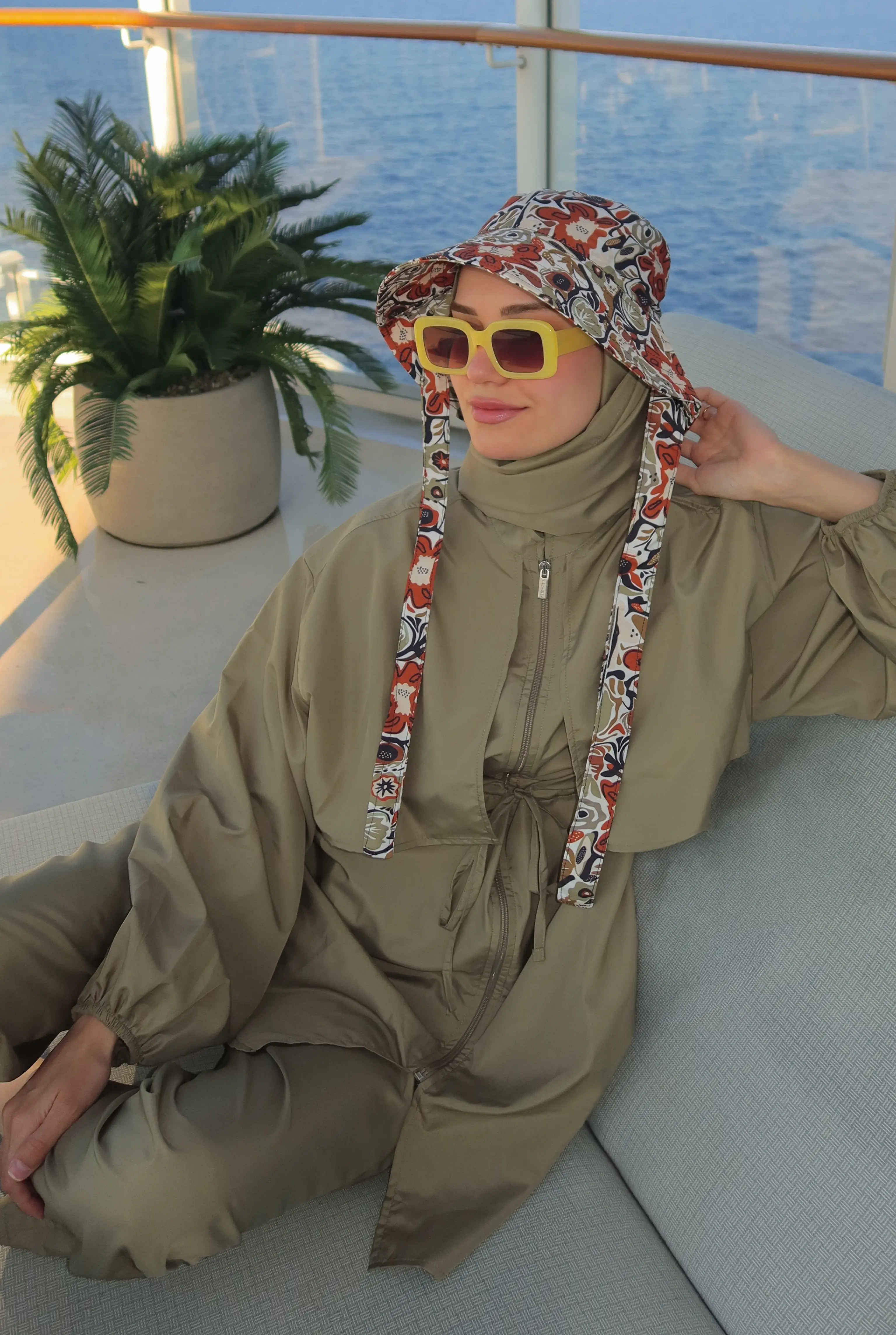 Swimsuit With Apron Light Khaki - HE-QA