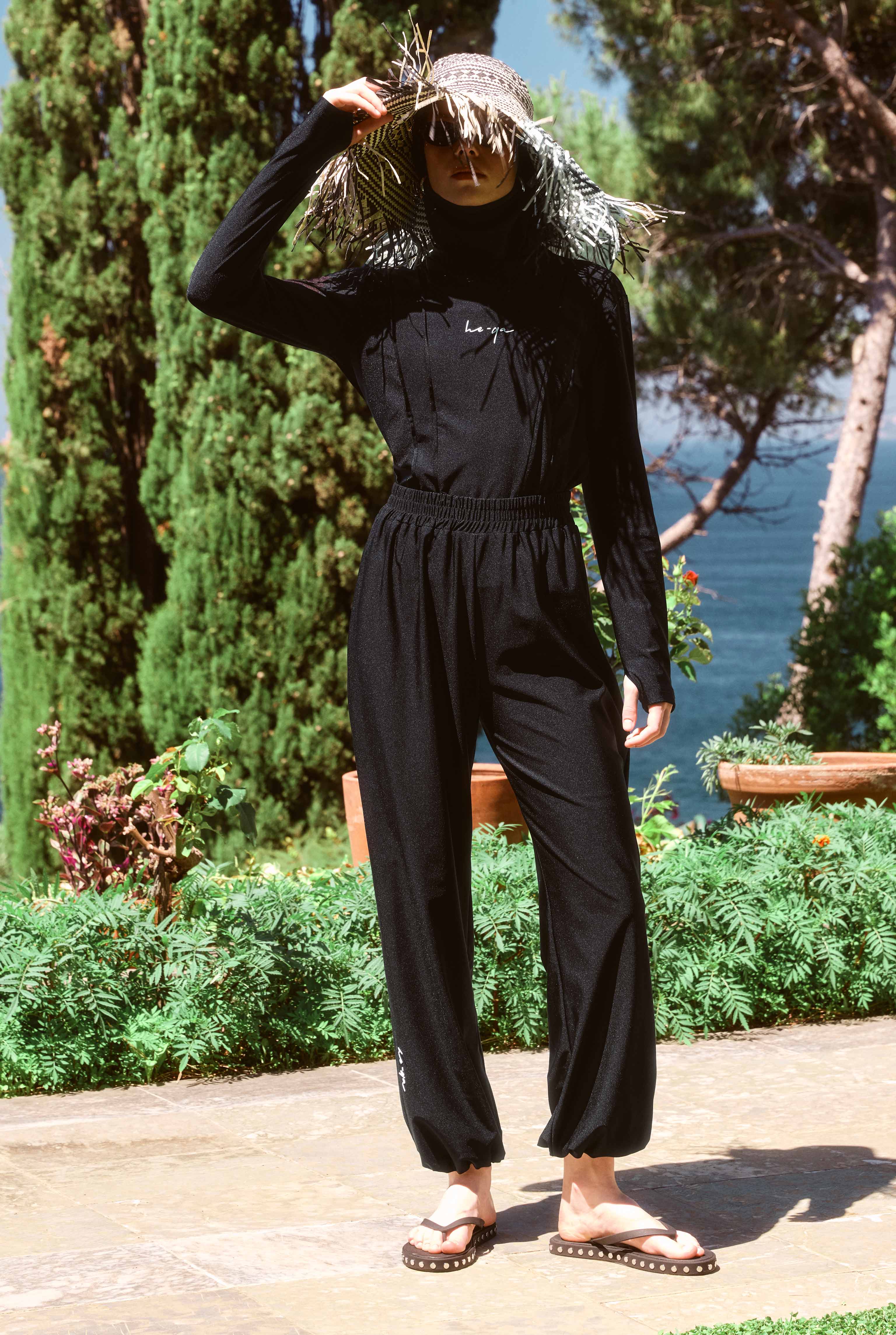Pintuck Detailed Modest Swimwear Black - 8