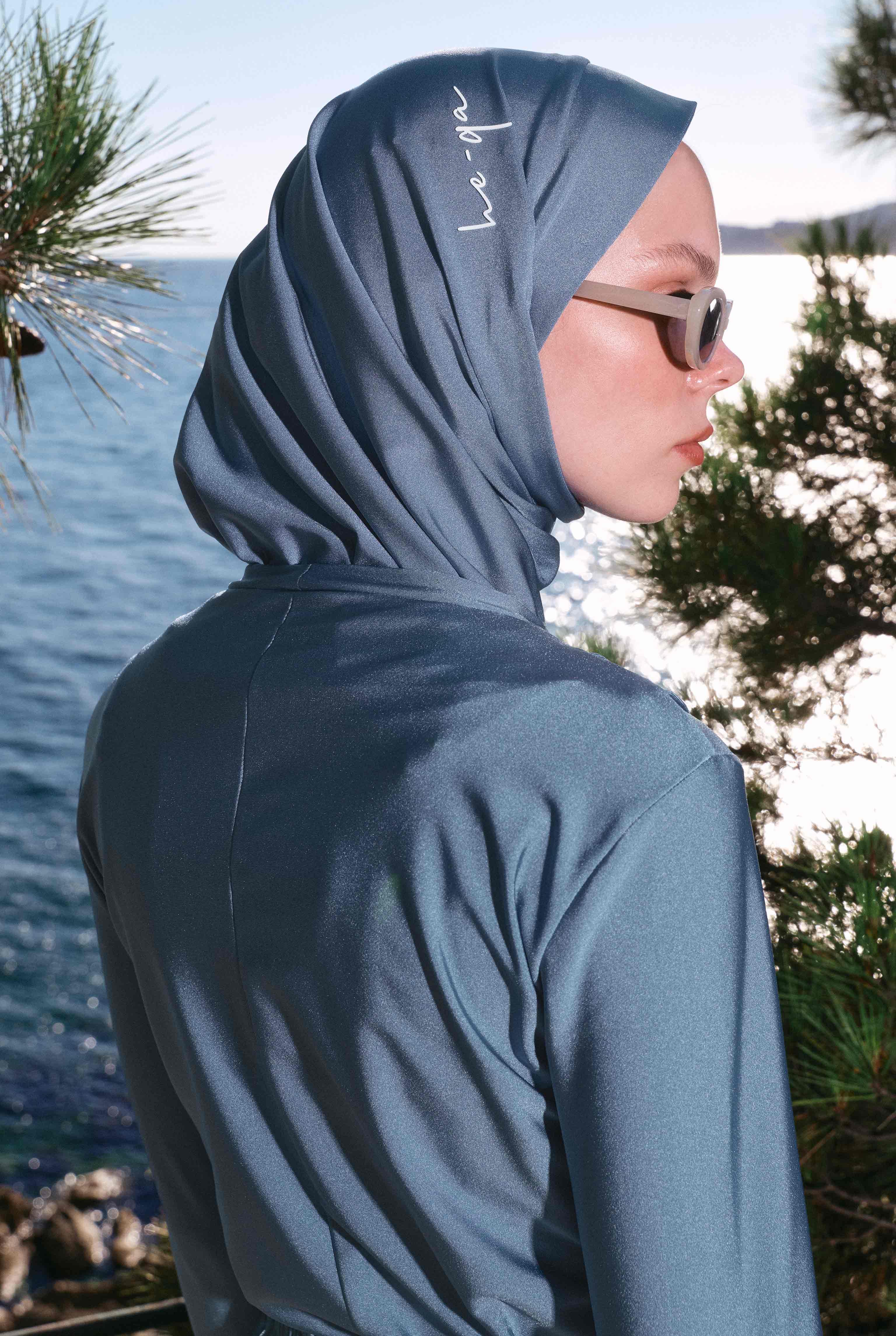 Pintuck Detailed Modest Swimwear Light Blue - 5