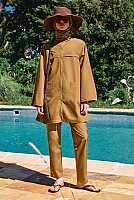 Embellished Swimwear Set Caramel 