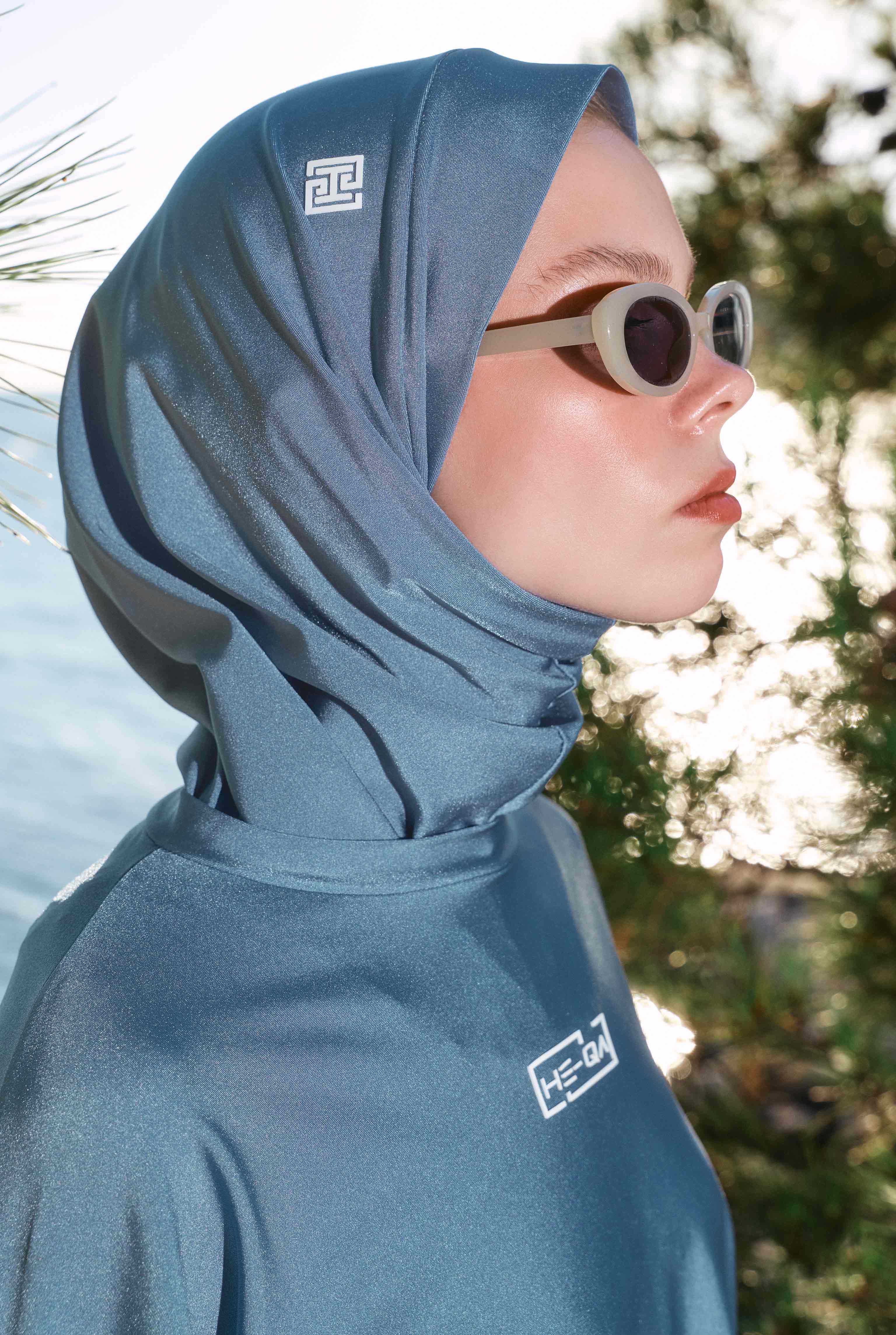 Sporty Modest Swimwear Set Blue - 5