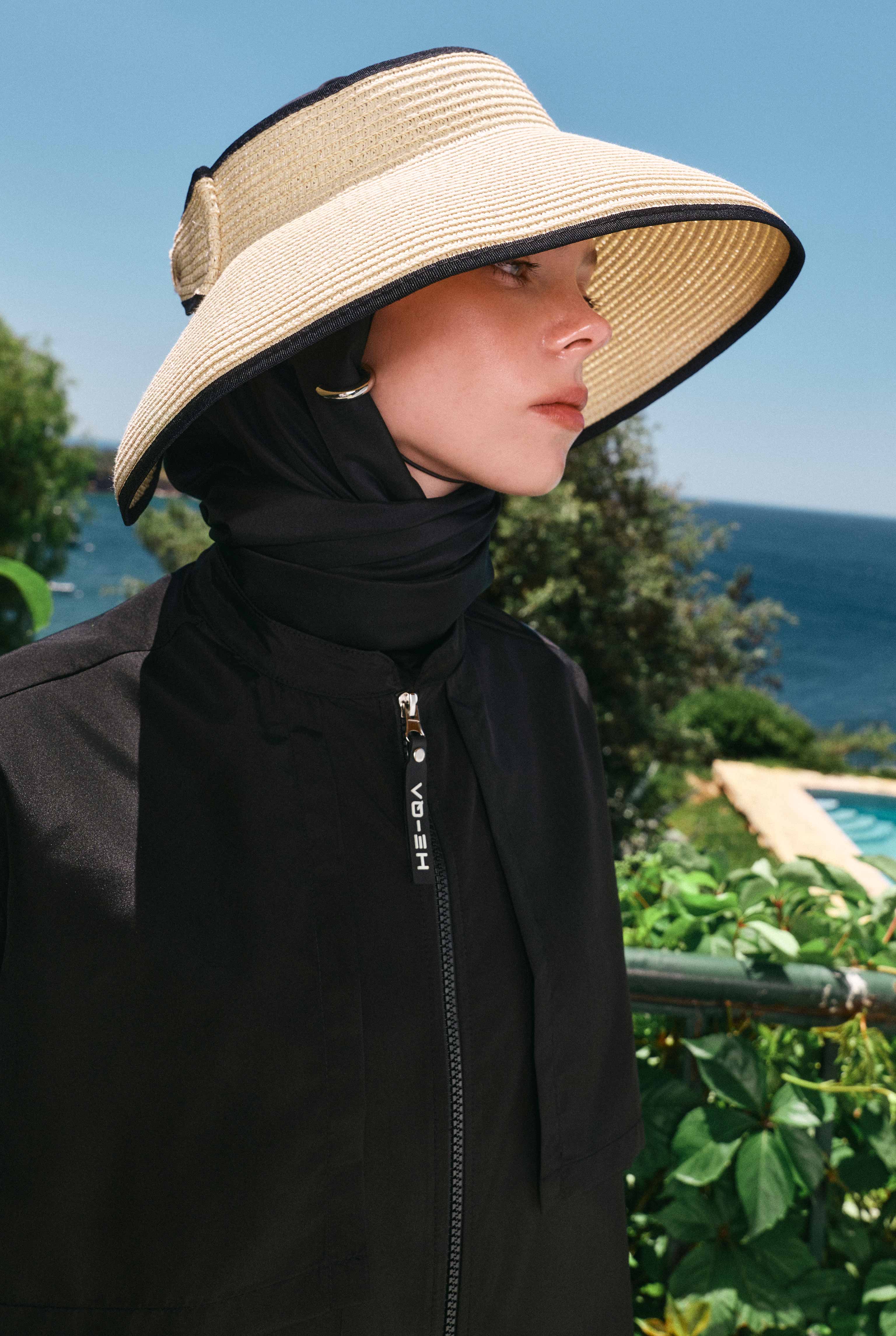 Long Swimwear Set with Windbreaker Detail Black - 4