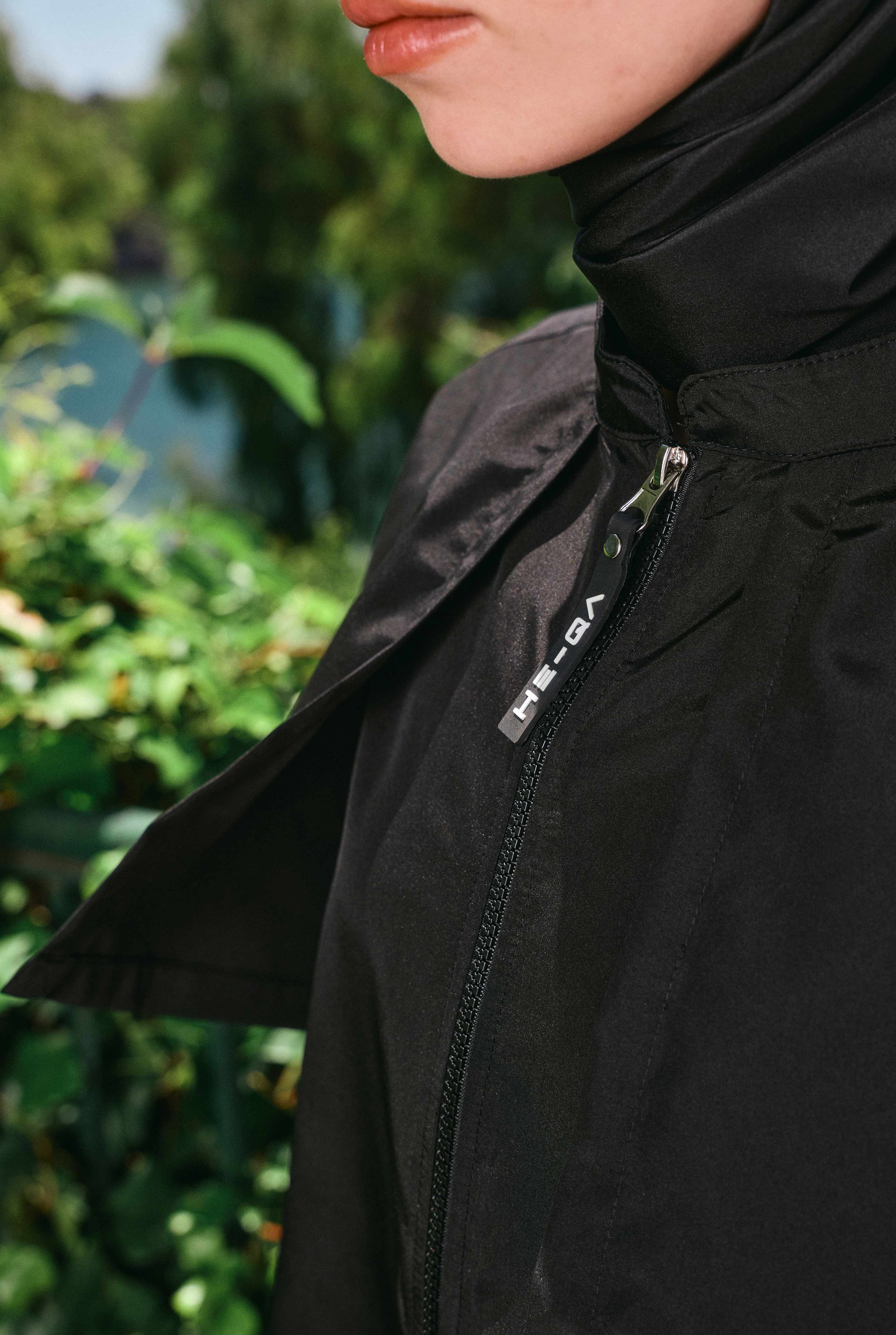 Long Swimwear Set with Windbreaker Detail Black - 8
