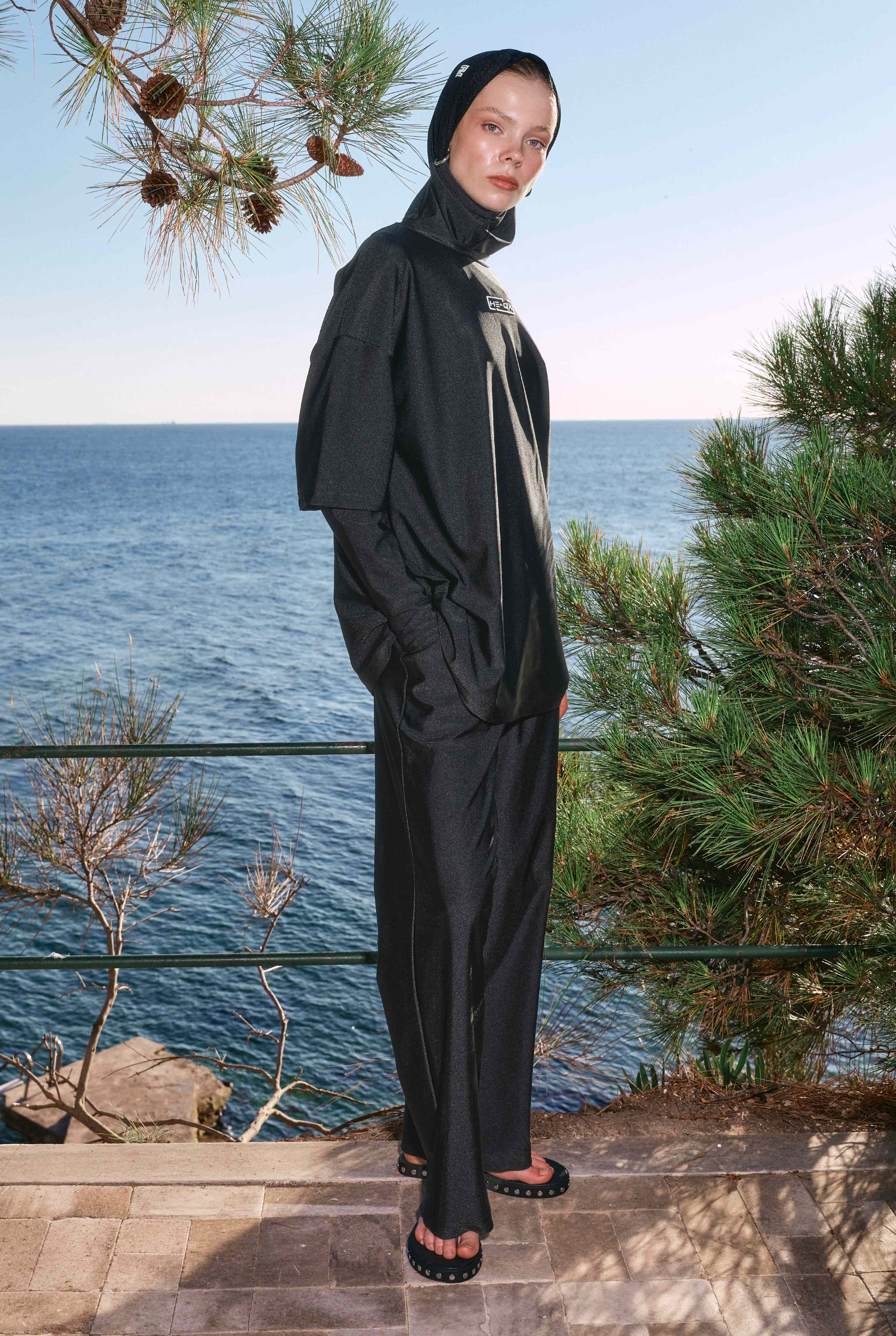 Sporty Modest Swimwear Set Black - 4