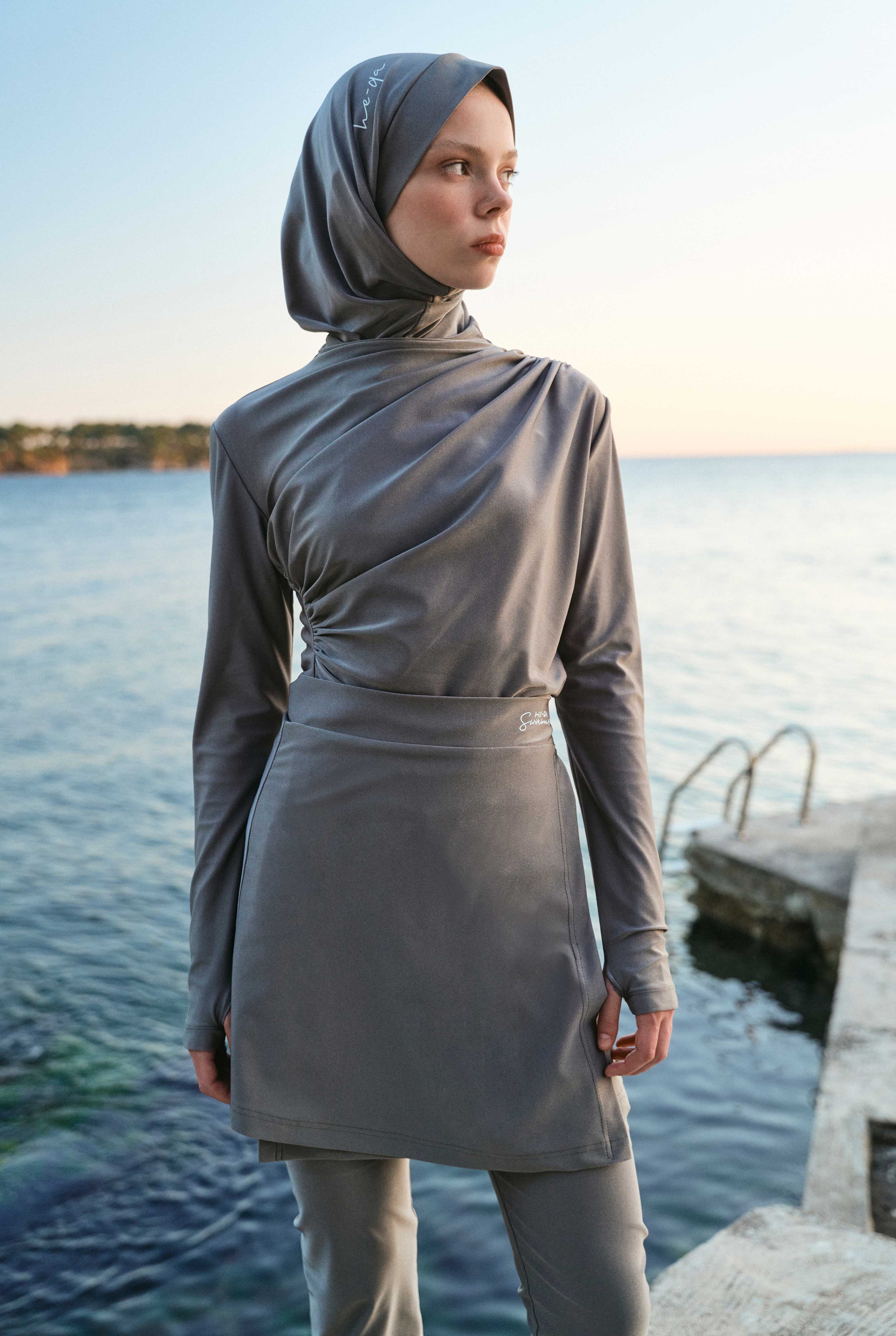Wrap Pareo Skirt Gray - 1