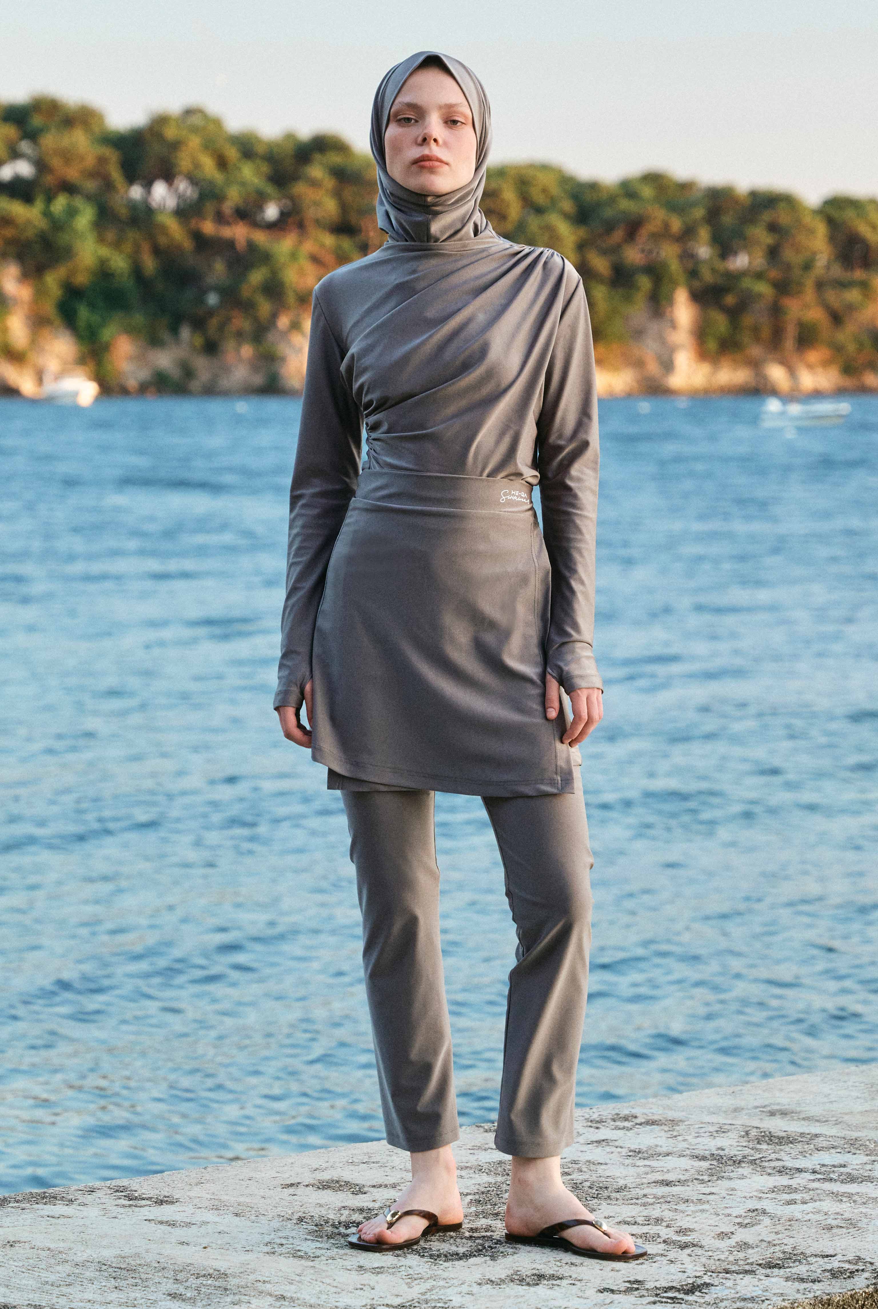 Wrap Pareo Skirt Gray - 2