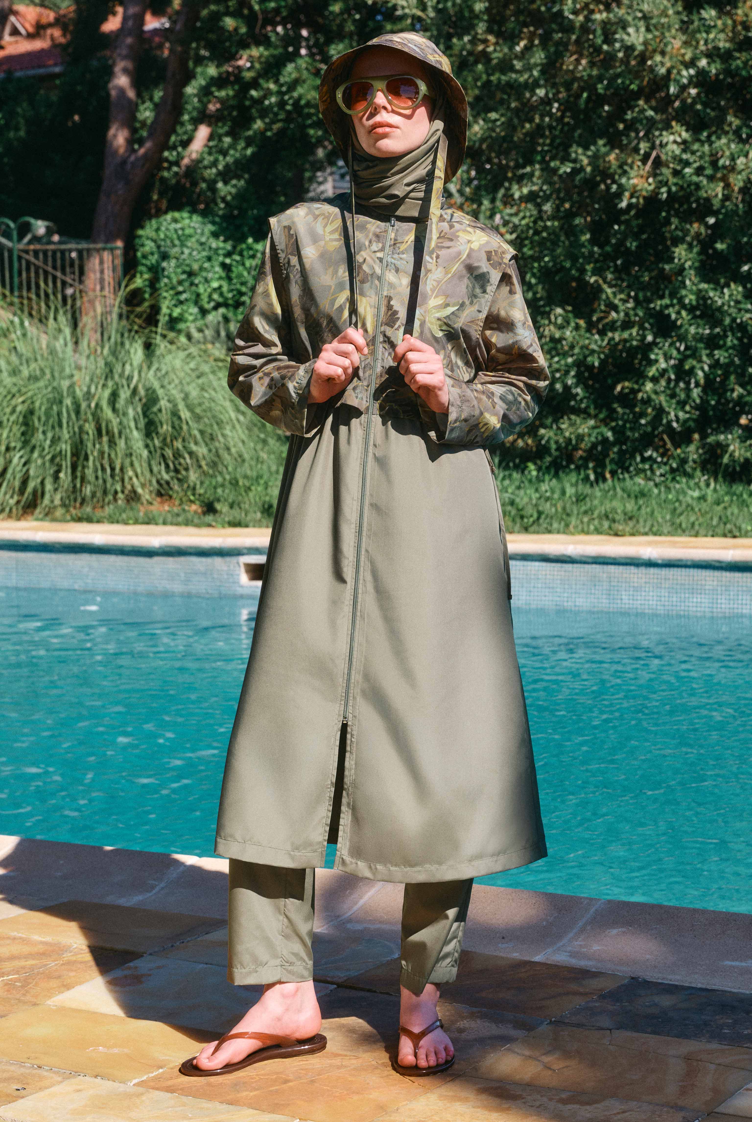 Bucket Hat Sage Green Palme Patterned - HE-QA