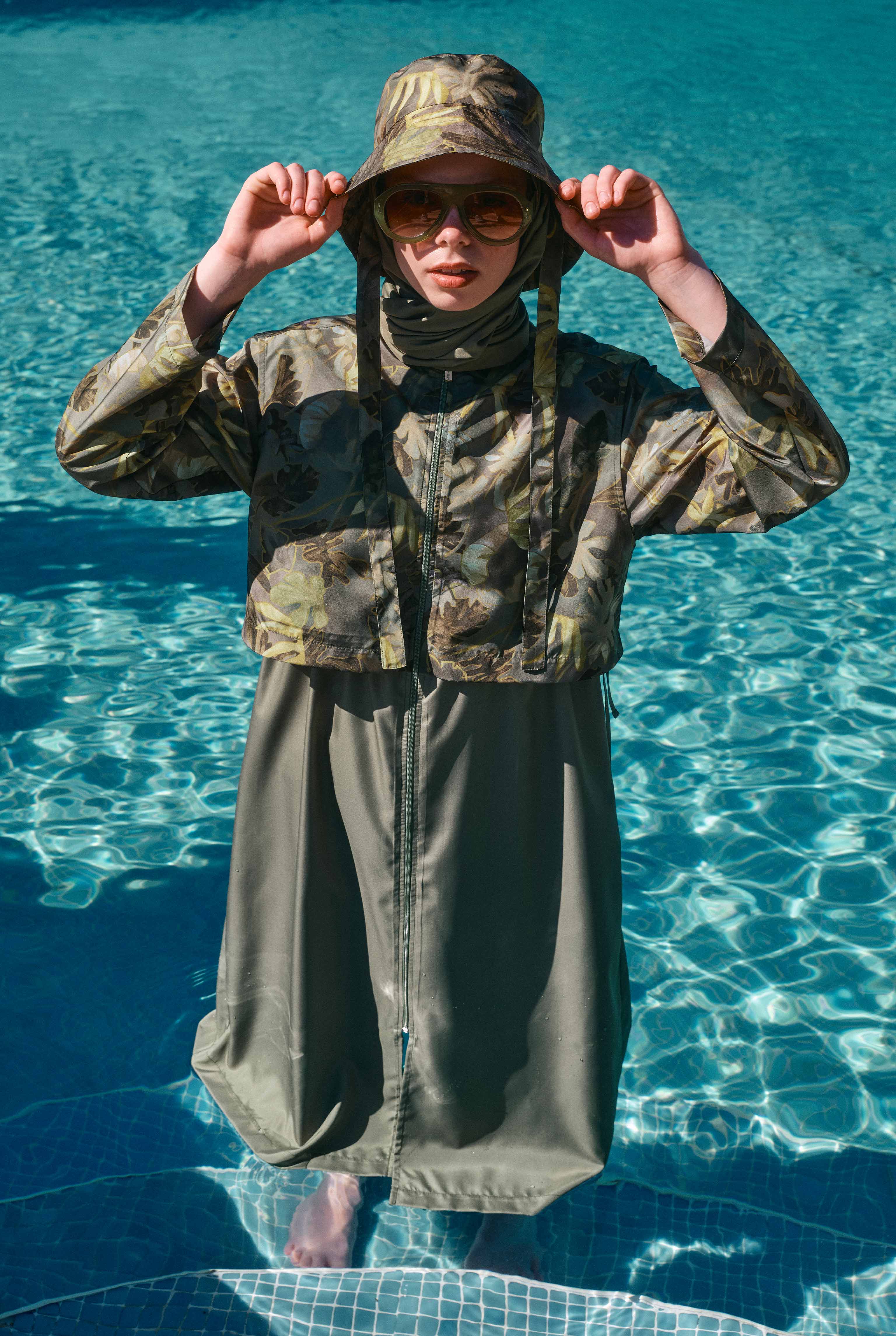 Bucket Hat Sage Green Palme Patterned - 2